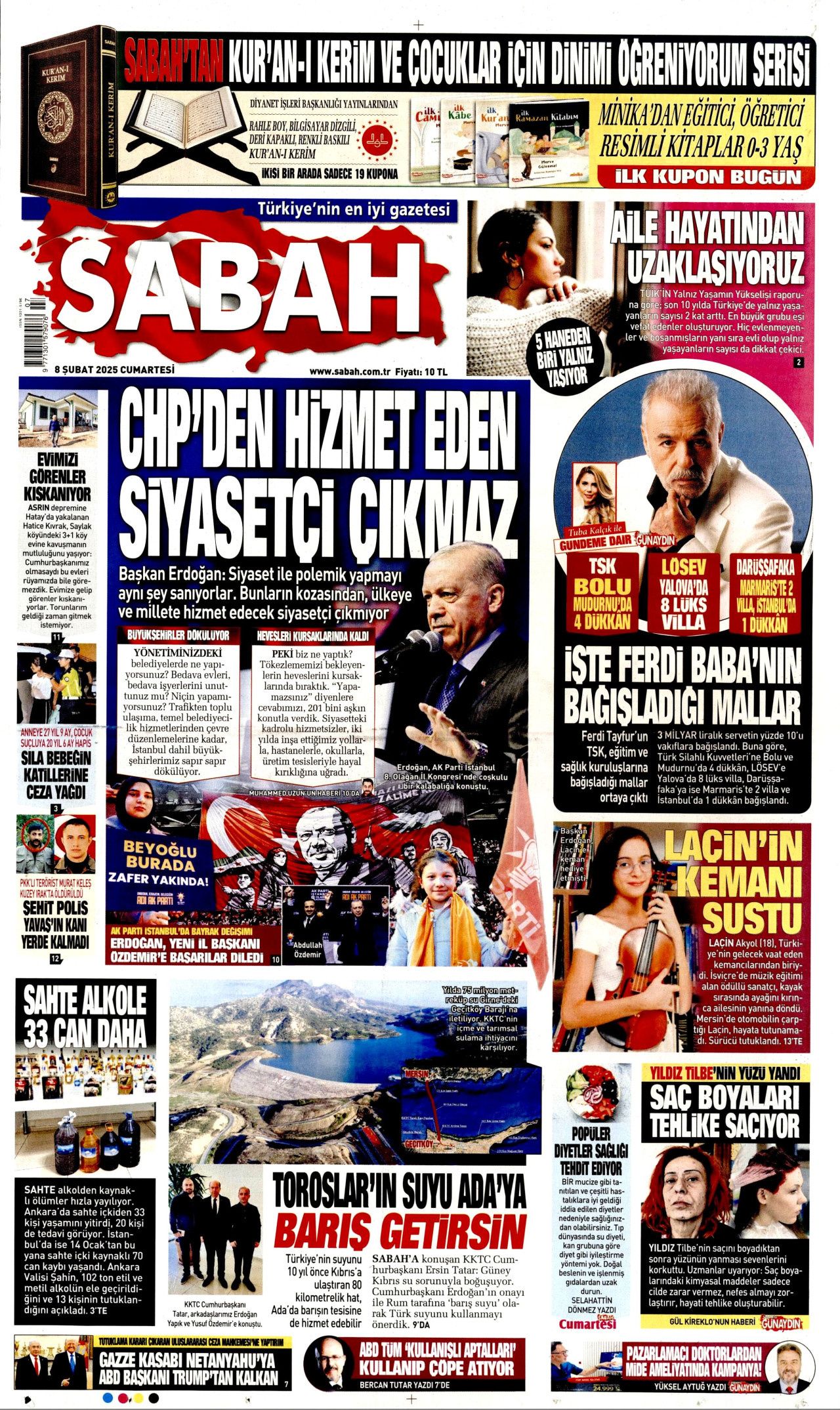 8 Şubat Cumartesi gazete manşetleri! Hürriyet, Milliyet, Sabah, Takvim, Cumhuriyet, Sözcü manşetleri... 2