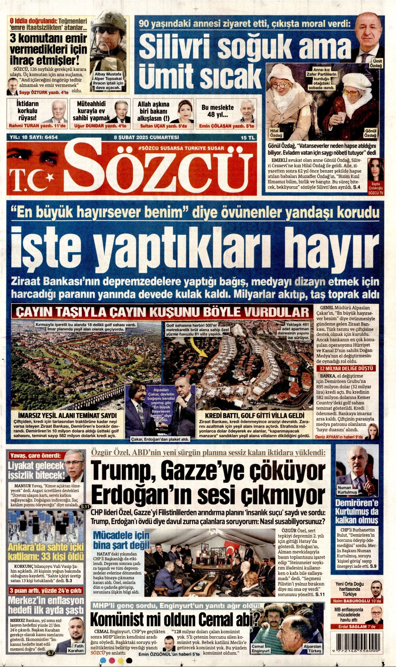 8 Şubat Cumartesi gazete manşetleri! Hürriyet, Milliyet, Sabah, Takvim, Cumhuriyet, Sözcü manşetleri... 3