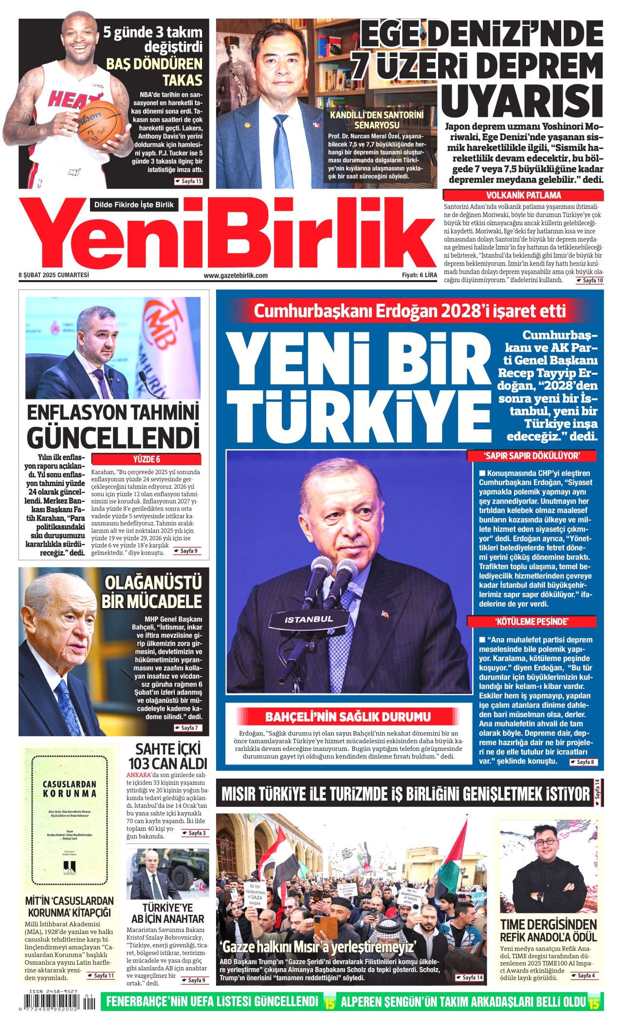 8 Şubat Cumartesi gazete manşetleri! Hürriyet, Milliyet, Sabah, Takvim, Cumhuriyet, Sözcü manşetleri... 16