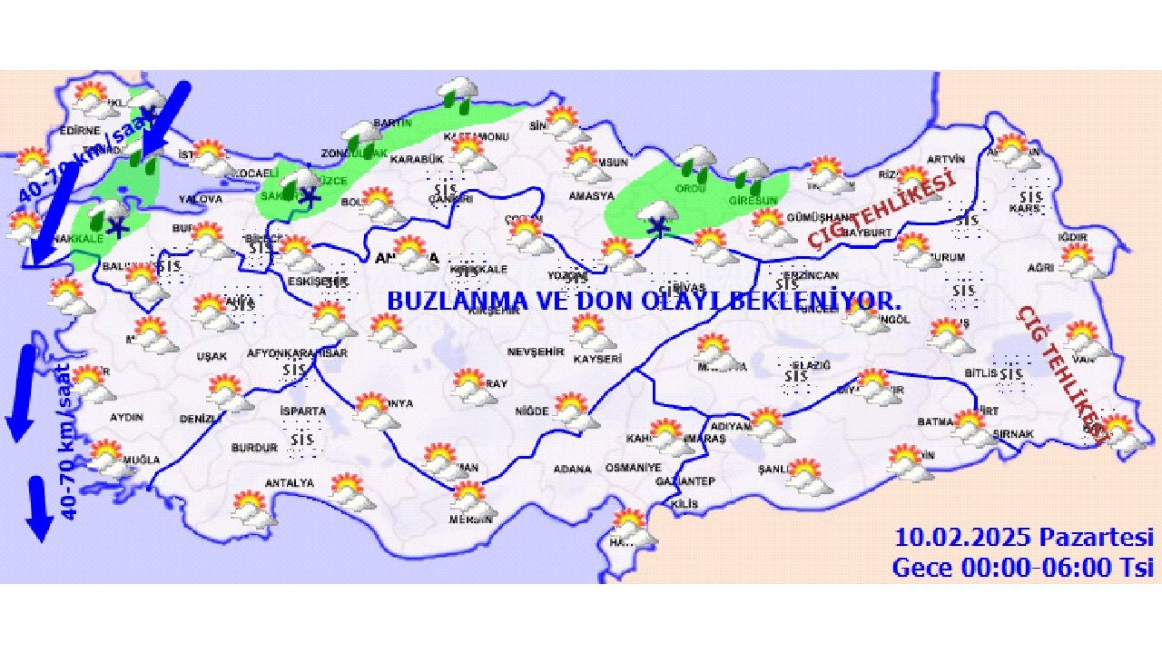 10 Şubat 2025 Türkiye geneli hava durumu raporu yayınlandı! İşte il il beklenen sıcaklıklar... 1