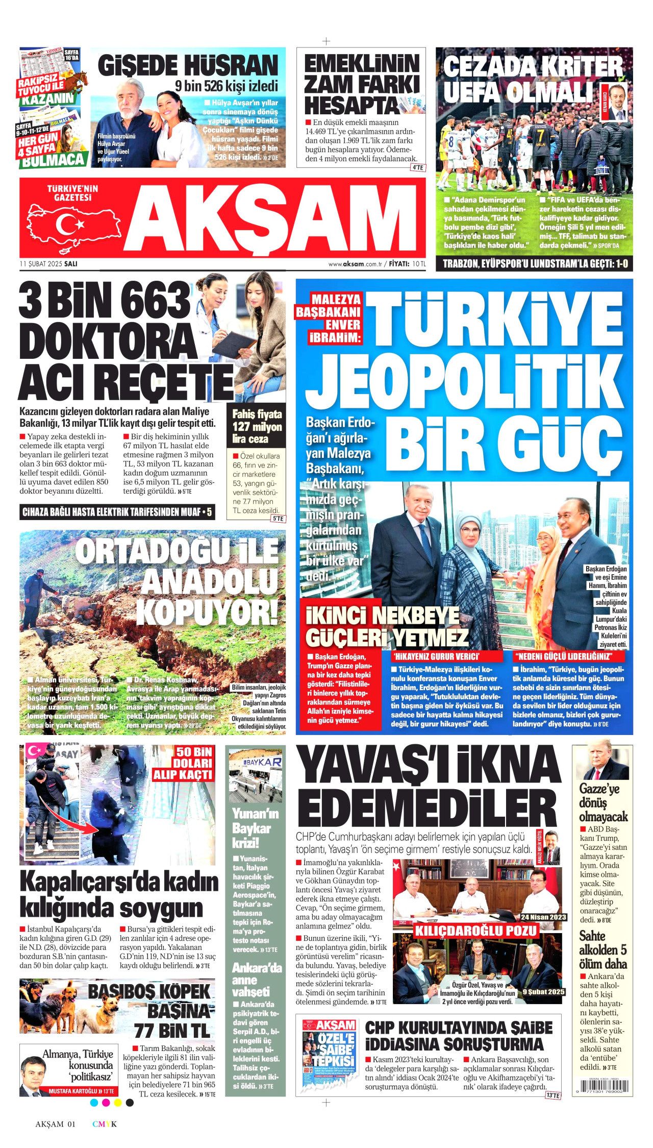 Köpek başına 72 bin TL ceza! Belediyelere kaçış yok... İşte 11 Şubat Salı gazete manşetleri! Hürriyet, Milliyet, Sabah, Takvim, Türkiye manşetleri... 8