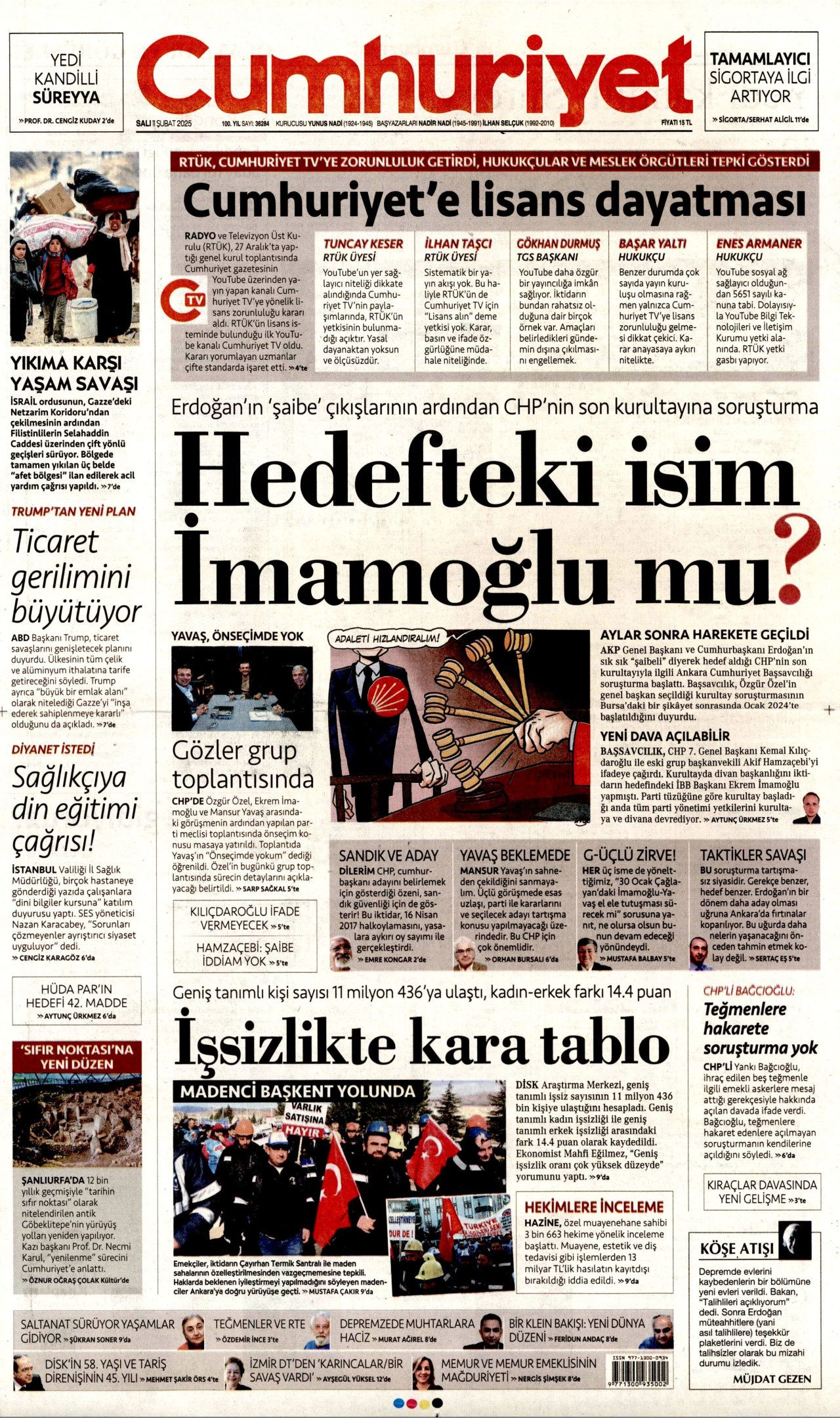 Köpek başına 72 bin TL ceza! Belediyelere kaçış yok... İşte 11 Şubat Salı gazete manşetleri! Hürriyet, Milliyet, Sabah, Takvim, Türkiye manşetleri... 5