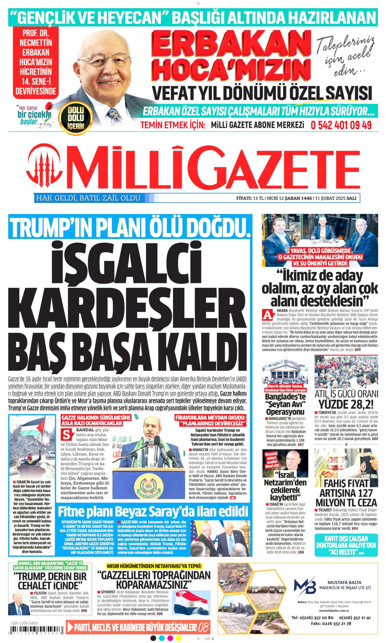 Köpek başına 72 bin TL ceza! Belediyelere kaçış yok... İşte 11 Şubat Salı gazete manşetleri! Hürriyet, Milliyet, Sabah, Takvim, Türkiye manşetleri... 14