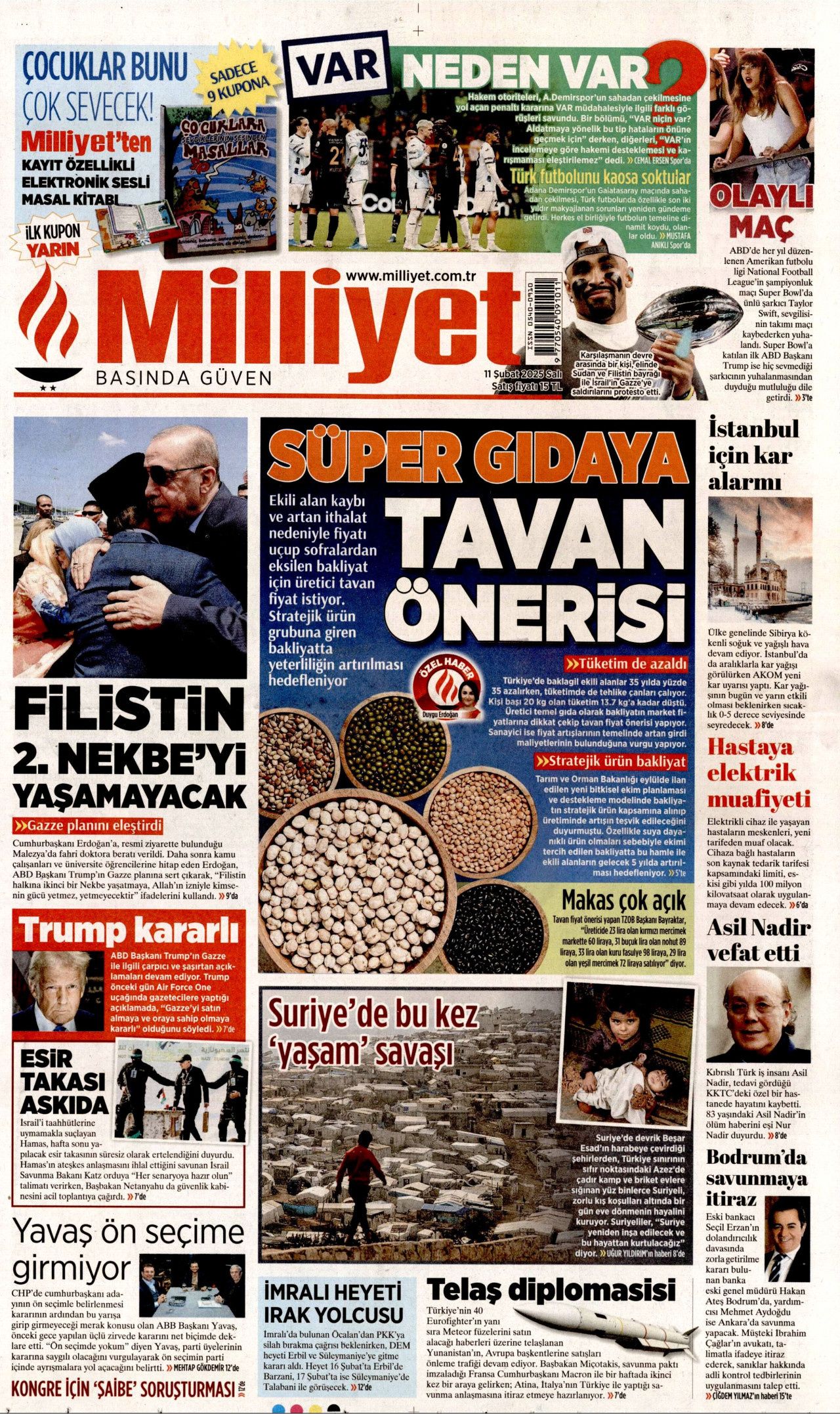 Köpek başına 72 bin TL ceza! Belediyelere kaçış yok... İşte 11 Şubat Salı gazete manşetleri! Hürriyet, Milliyet, Sabah, Takvim, Türkiye manşetleri... 10