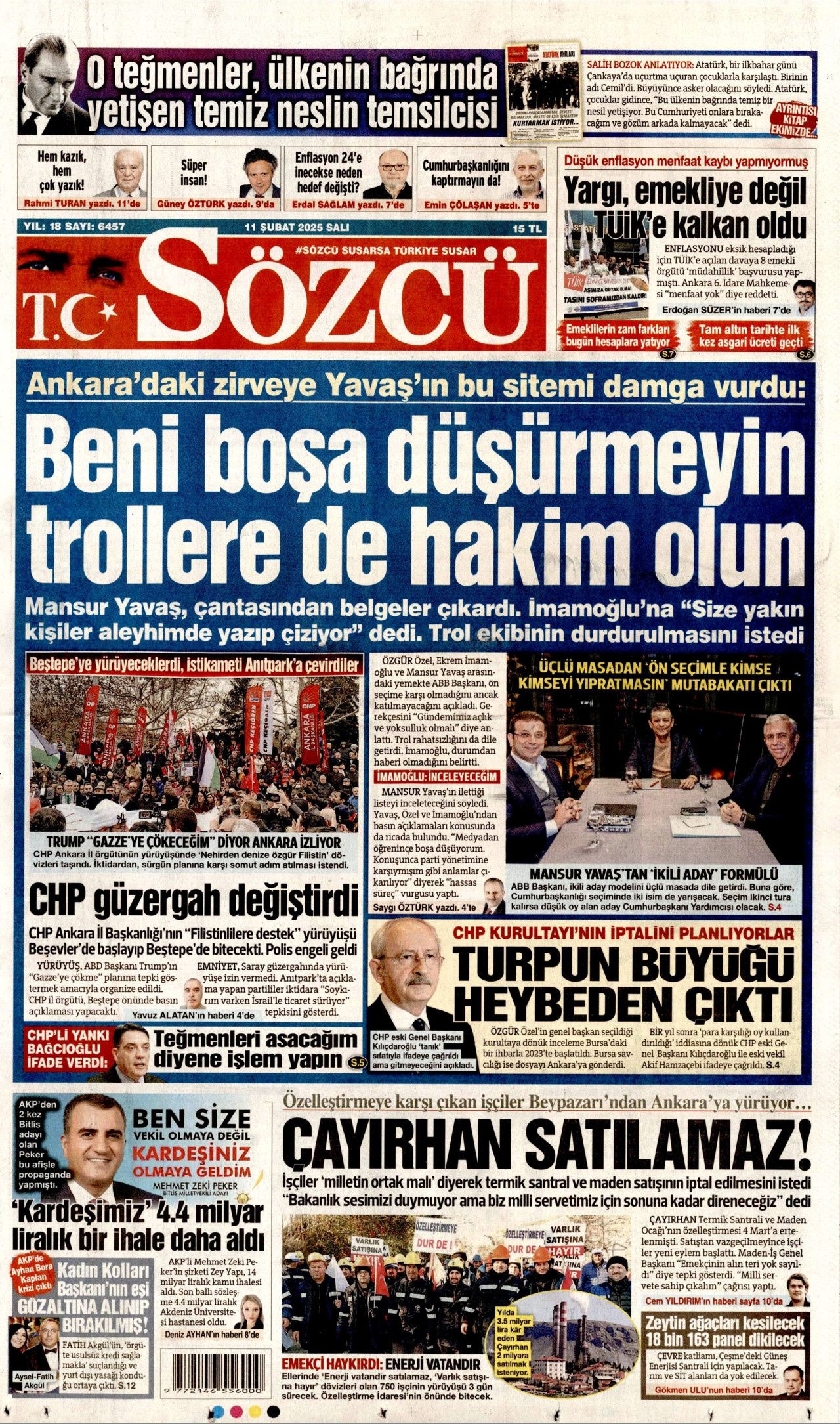 Köpek başına 72 bin TL ceza! Belediyelere kaçış yok... İşte 11 Şubat Salı gazete manşetleri! Hürriyet, Milliyet, Sabah, Takvim, Türkiye manşetleri... 4