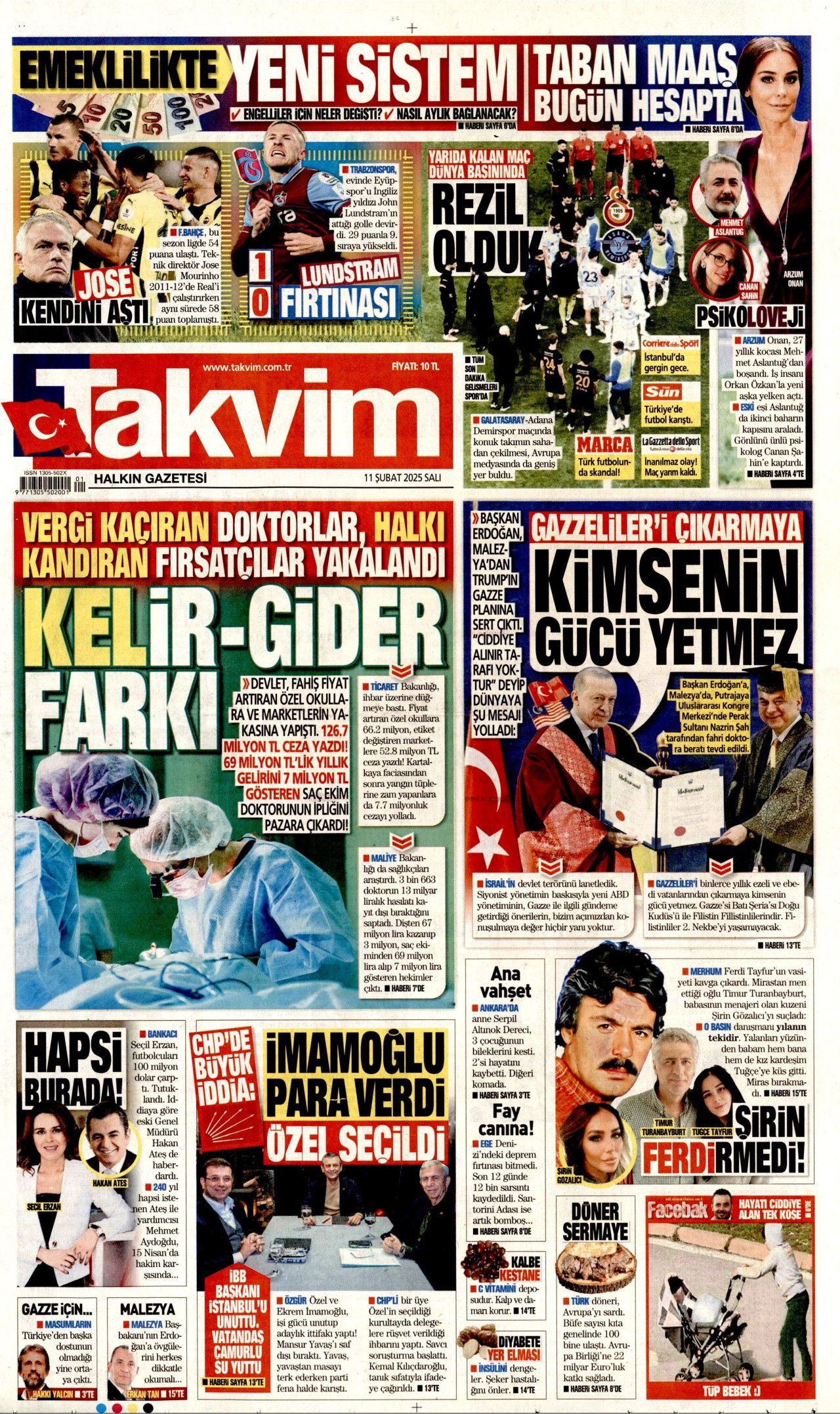 Köpek başına 72 bin TL ceza! Belediyelere kaçış yok... İşte 11 Şubat Salı gazete manşetleri! Hürriyet, Milliyet, Sabah, Takvim, Türkiye manşetleri... 9