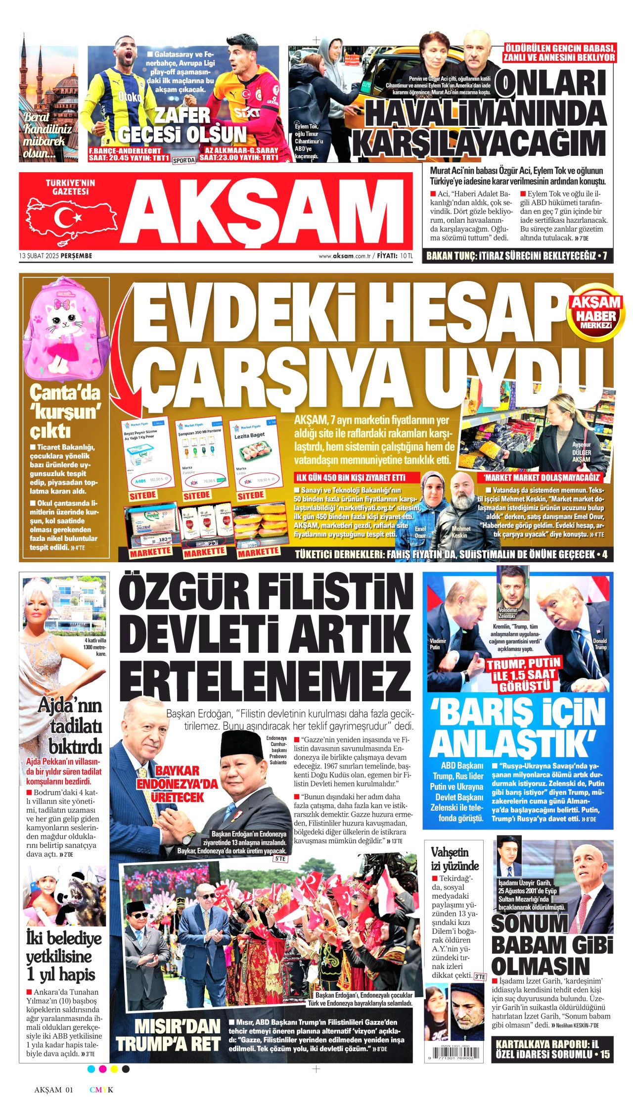 Trump'ın tehcir dayatmasına dünyadan tepki: Gazzeli değil İsrail gitsin! İşte 13 Şubat Perşembe gazete manşetleri... 11