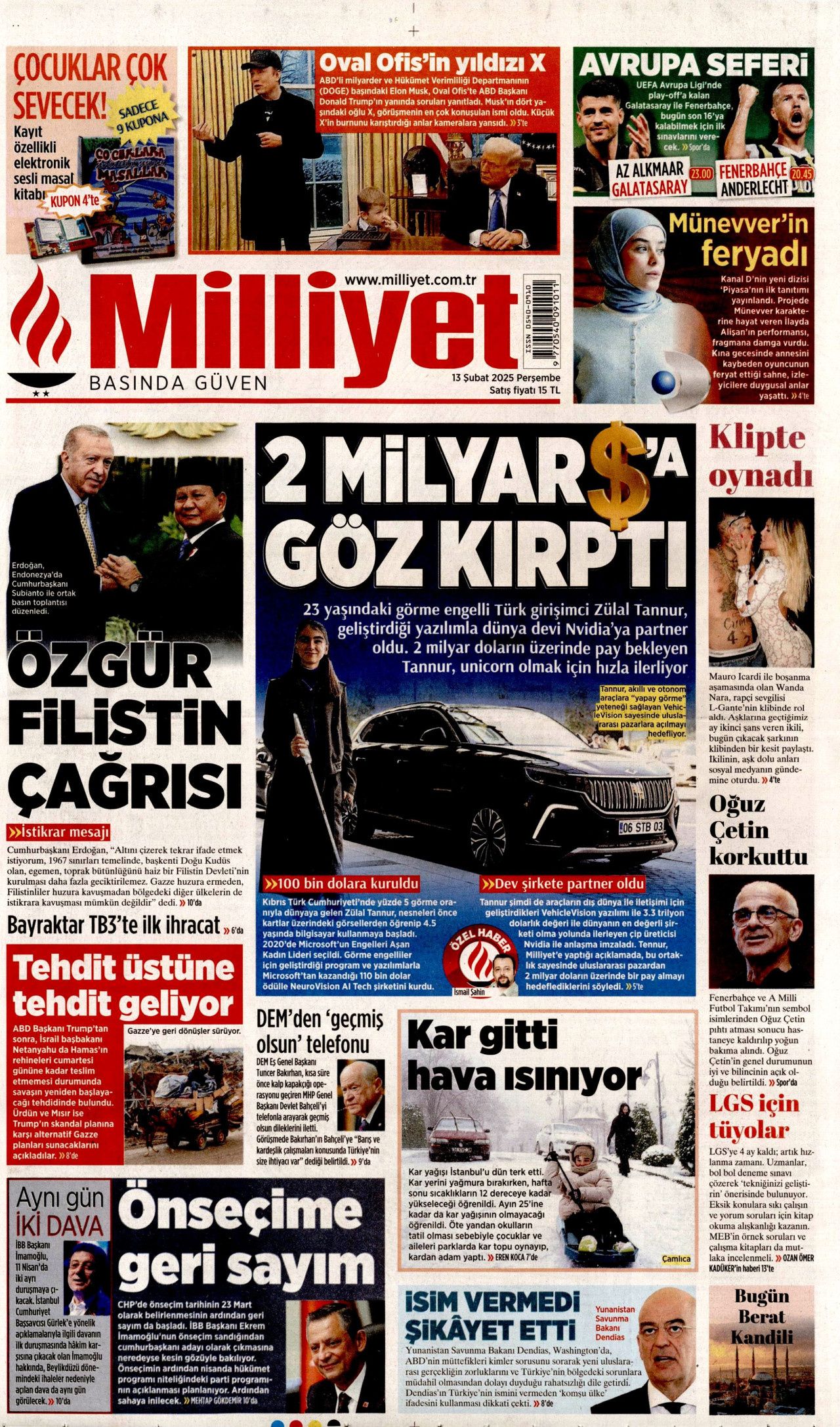Trump'ın tehcir dayatmasına dünyadan tepki: Gazzeli değil İsrail gitsin! İşte 13 Şubat Perşembe gazete manşetleri... 10