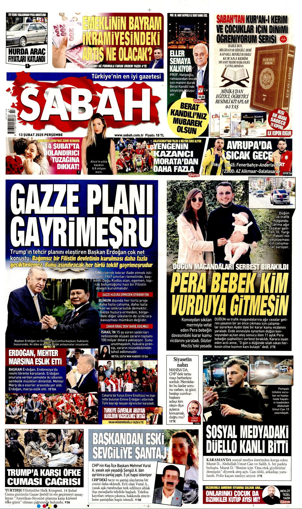 Trump'ın tehcir dayatmasına dünyadan tepki: Gazzeli değil İsrail gitsin! İşte 13 Şubat Perşembe gazete manşetleri... 3