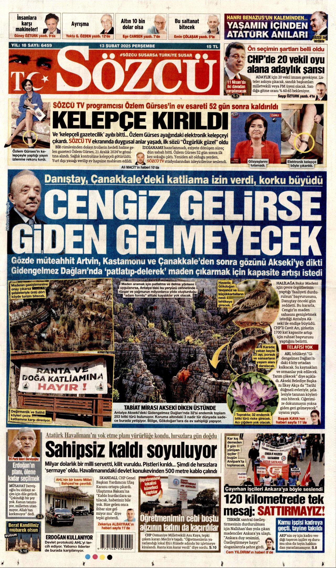 Trump'ın tehcir dayatmasına dünyadan tepki: Gazzeli değil İsrail gitsin! İşte 13 Şubat Perşembe gazete manşetleri... 5