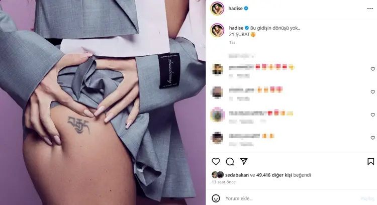 Yeni şarkısını öyle bir paylaşımla duyurdu ki görenler yorum yapmadan geçemedi! Hadise'den cesur poz 2