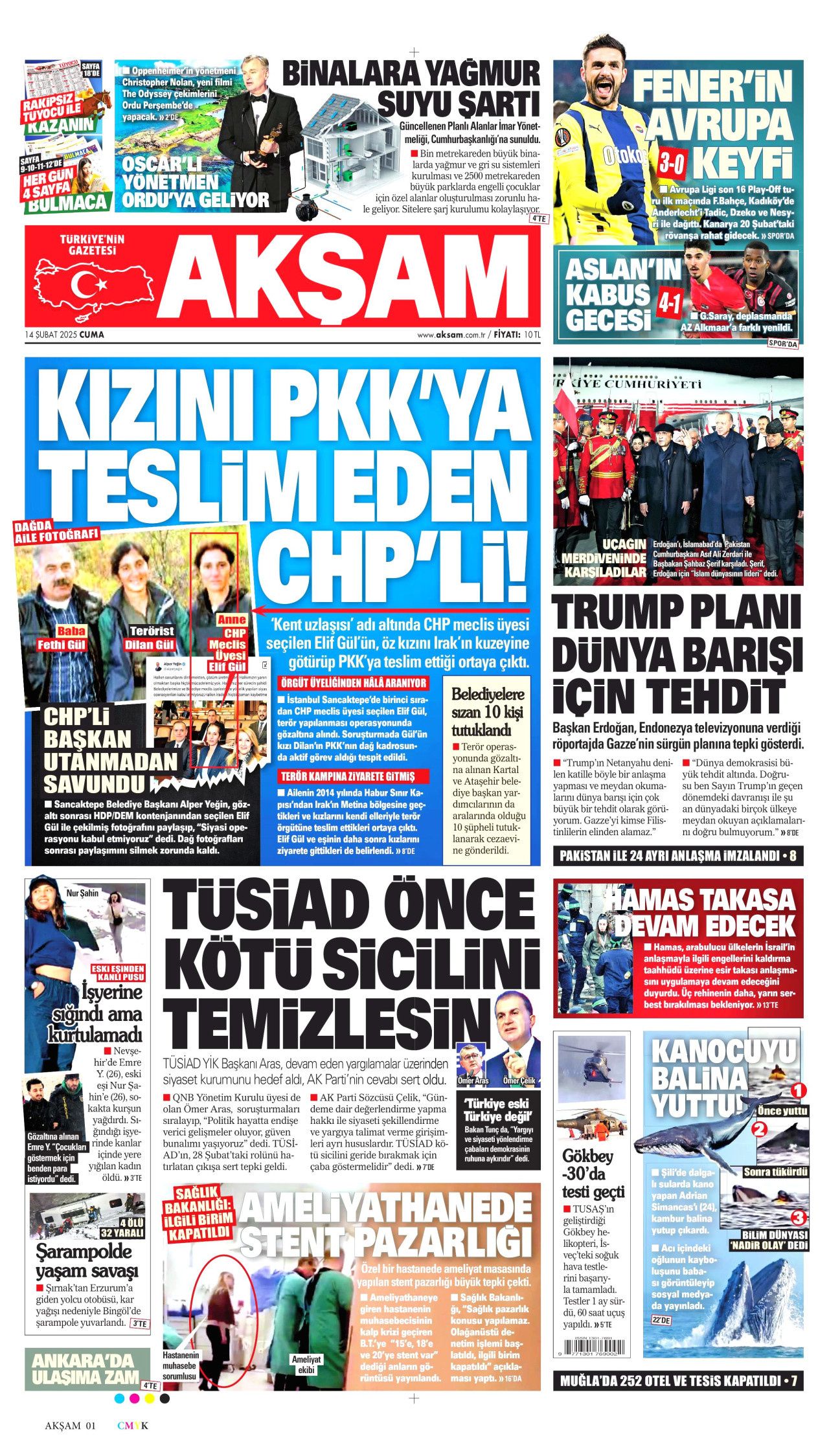 Patronlar Kulübü'nün eski Türkiye özlemi hortladı! 14 Şubat Cuma Hürriyet, Milliyet, Sabah, Takvim, Cumhuriyet, Sözcü gazete manşetleri... 13