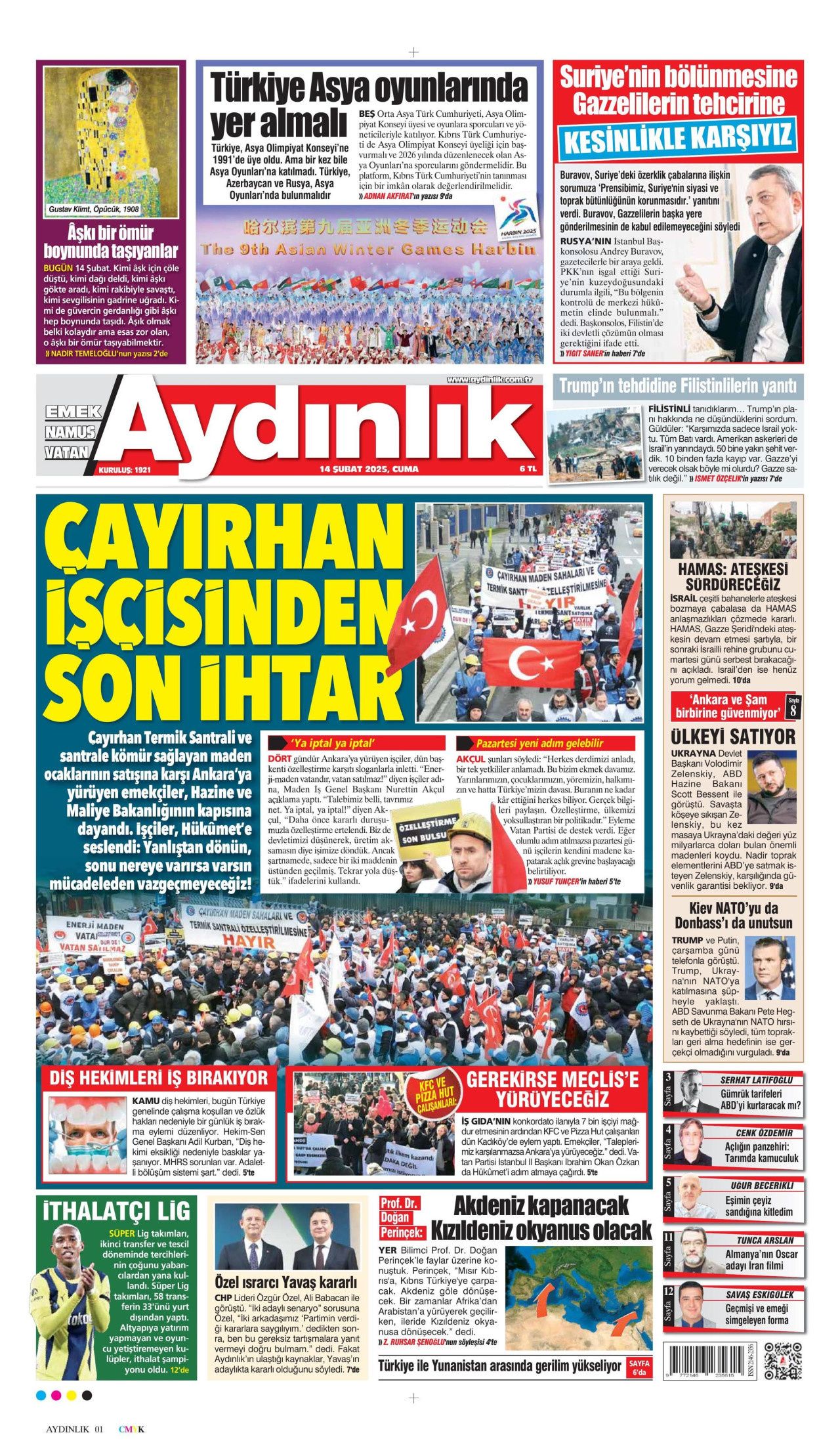 Patronlar Kulübü'nün eski Türkiye özlemi hortladı! 14 Şubat Cuma Hürriyet, Milliyet, Sabah, Takvim, Cumhuriyet, Sözcü gazete manşetleri... 16