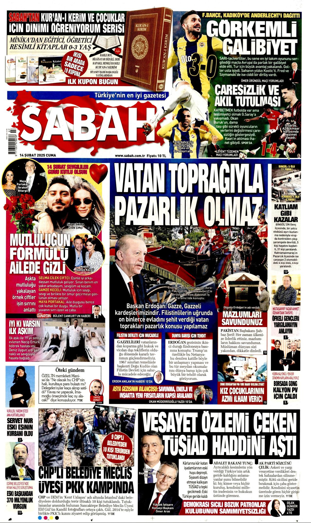 Patronlar Kulübü'nün eski Türkiye özlemi hortladı! 14 Şubat Cuma Hürriyet, Milliyet, Sabah, Takvim, Cumhuriyet, Sözcü gazete manşetleri... 3