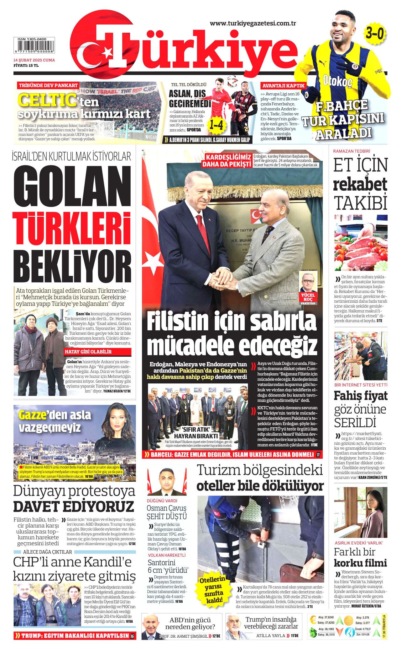 Patronlar Kulübü'nün eski Türkiye özlemi hortladı! 14 Şubat Cuma Hürriyet, Milliyet, Sabah, Takvim, Cumhuriyet, Sözcü gazete manşetleri... 6