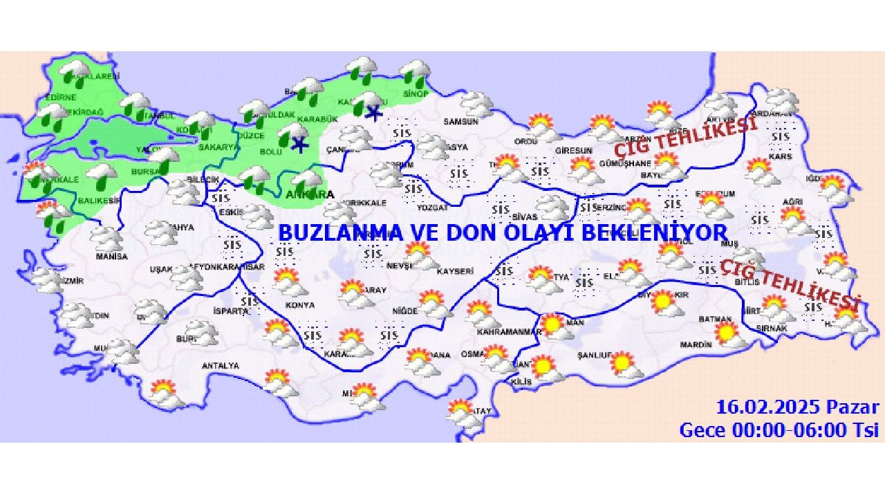 16 Şubat 2025 Türkiye geneli hava durumu! Kar geri geliyor... 2