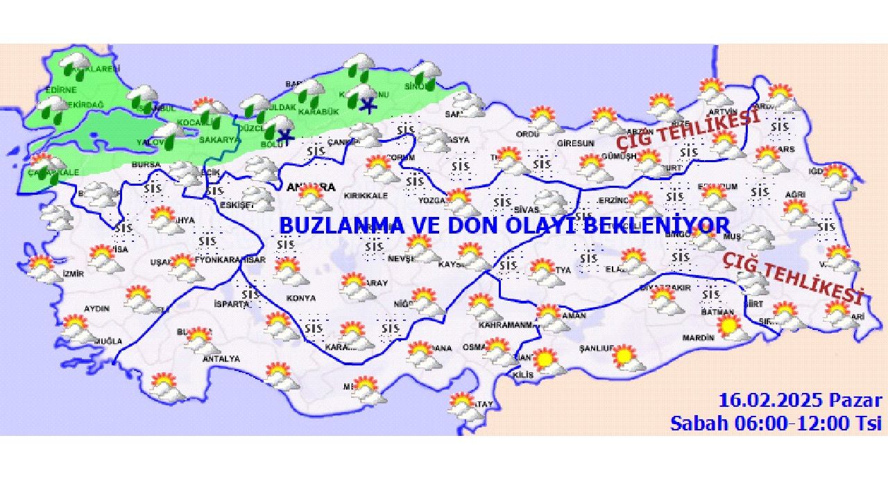 16 Şubat 2025 Türkiye geneli hava durumu! Kar geri geliyor... 3