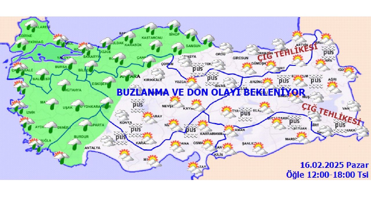 16 Şubat 2025 Türkiye geneli hava durumu! Kar geri geliyor... 4