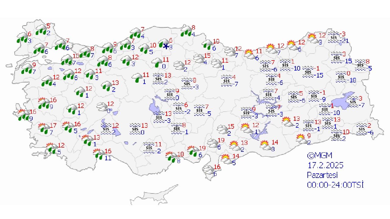 17 Şubat 2025 Meteoroloji yurt geneli hava durumu tahmin raporu yayınlandı! İstanbul başta olmak üzere çok kuvvetli geliyor... 2