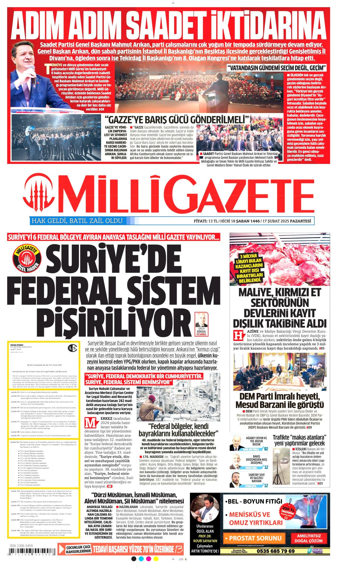 Okul zammı faiziyle iade edilecek! Emsal niteliğinde karar... Veliler bu habere dikkat! 17 Şubat Pazartesi gazete manşetleri... 17
