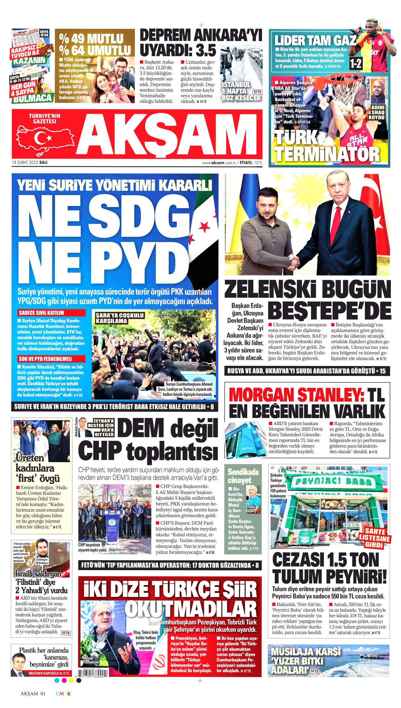 Irkçı partinin vitrin güzeli! Kadın sevgilisi göçmen kökenli... İşte bugünün gazete manşetleri: Hürriyet, Milliyet, Sabah, Takvim, Sözcü, Cumhuriyet 10