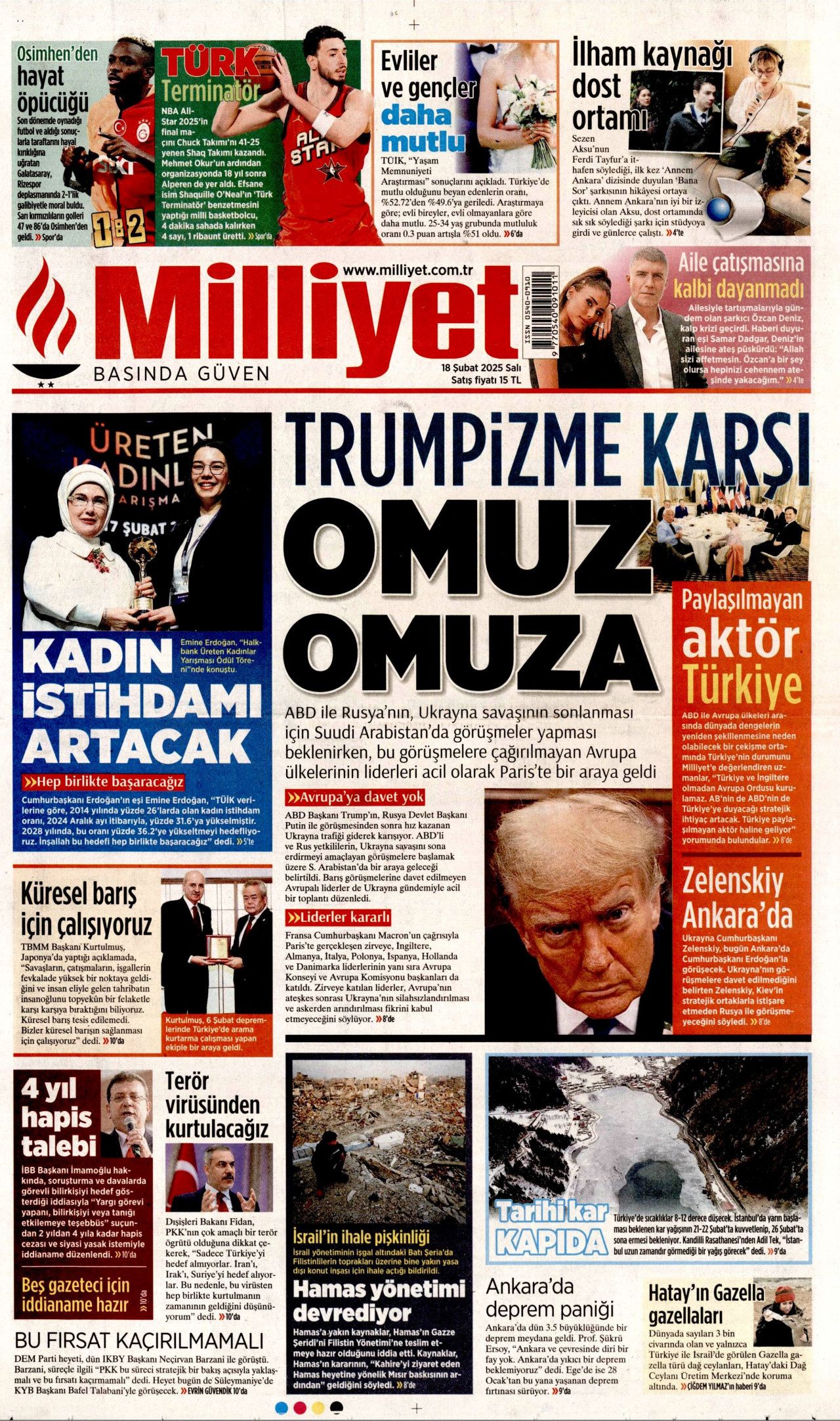 Irkçı partinin vitrin güzeli! Kadın sevgilisi göçmen kökenli... İşte bugünün gazete manşetleri: Hürriyet, Milliyet, Sabah, Takvim, Sözcü, Cumhuriyet 4