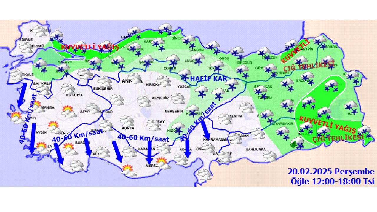 20 Şubat 2025 Perşembe yurt genelinde kar yağışına dikkat! İstanbul başta olmak üzere pek çok kente uyarı... 4