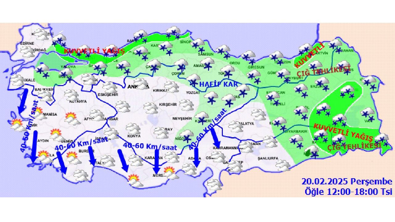 20 Şubat 2025 Perşembe yurt genelinde kar yağışına dikkat! İstanbul başta olmak üzere pek çok kente uyarı... 5