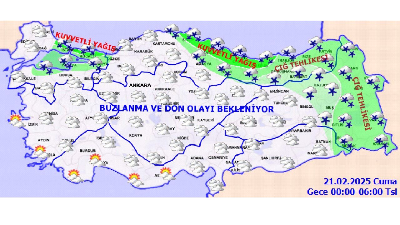 21 Şubat 2025 yurt geneli hava durumu tahminleri geldi! İstanbul başta olmak üzere yurdun kuzeyinde yağışa dikkat! 3