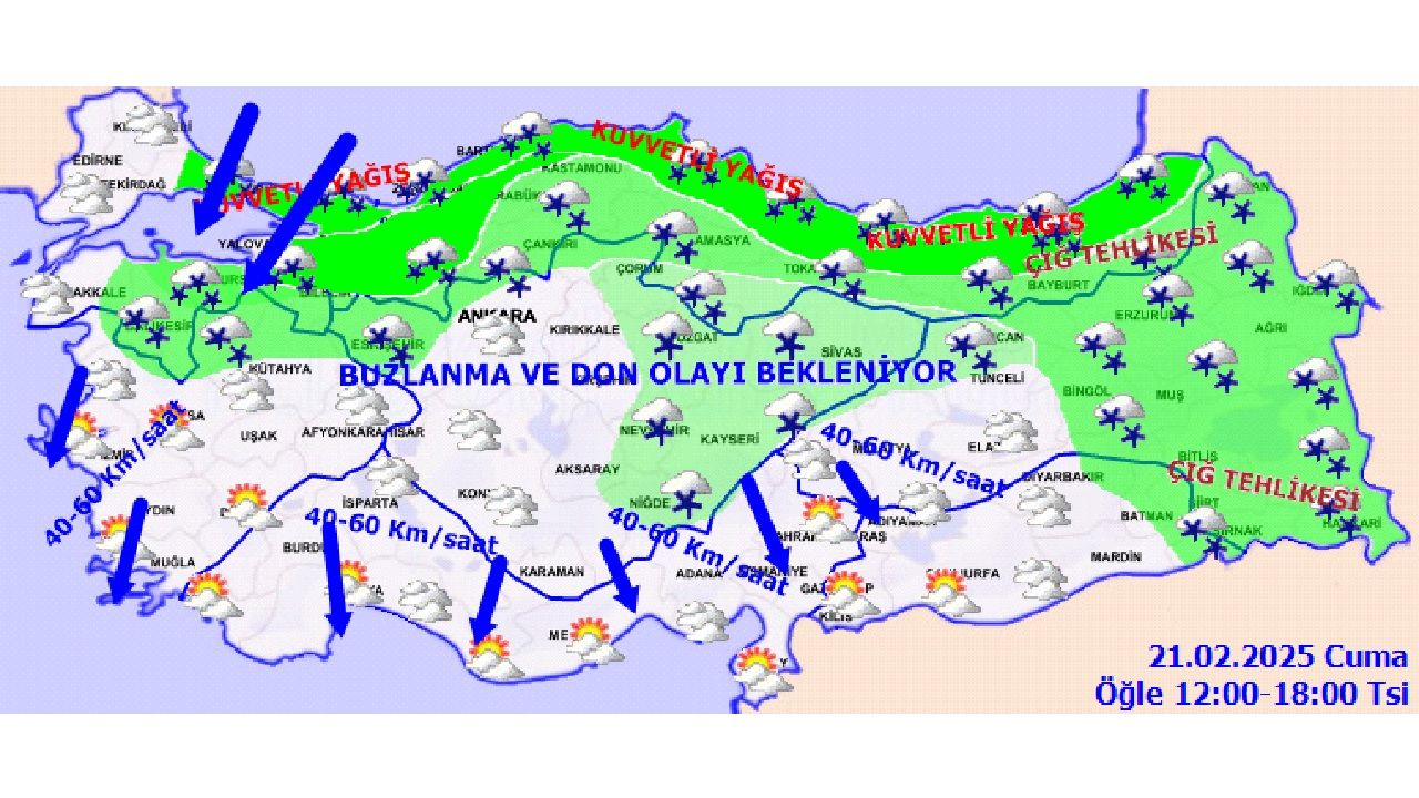21 Şubat 2025 yurt geneli hava durumu tahminleri geldi! İstanbul başta olmak üzere yurdun kuzeyinde yağışa dikkat! 4