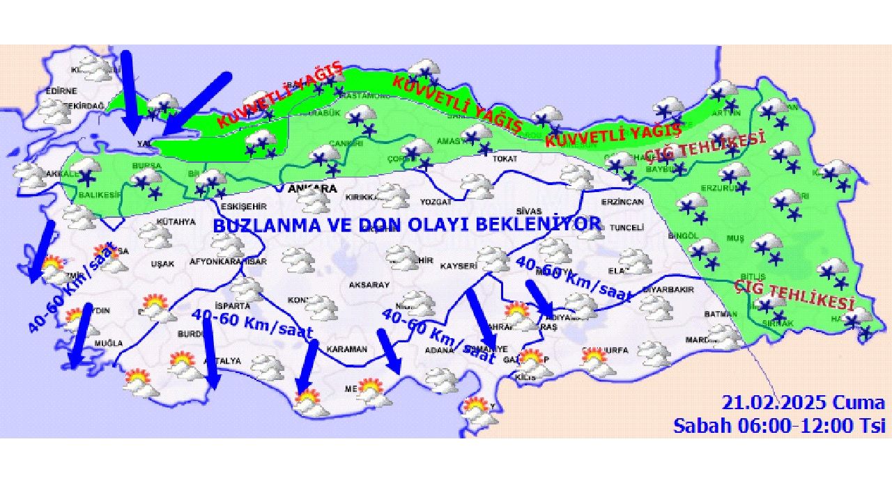 21 Şubat 2025 yurt geneli hava durumu tahminleri geldi! İstanbul başta olmak üzere yurdun kuzeyinde yağışa dikkat! 5