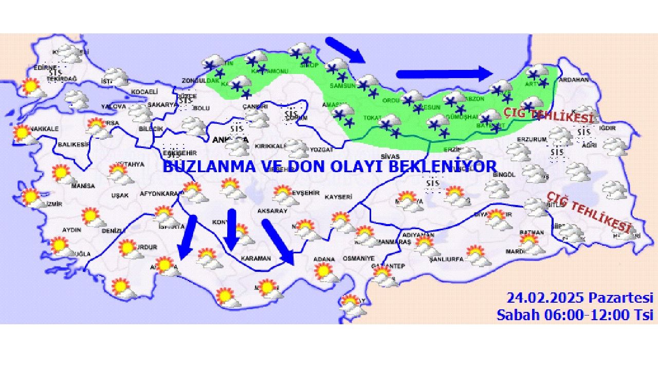 24 Şubat 2025 Türkiye geneli hava durumu raporu geldi! Kar ve yağış devam ediyor mu? 3