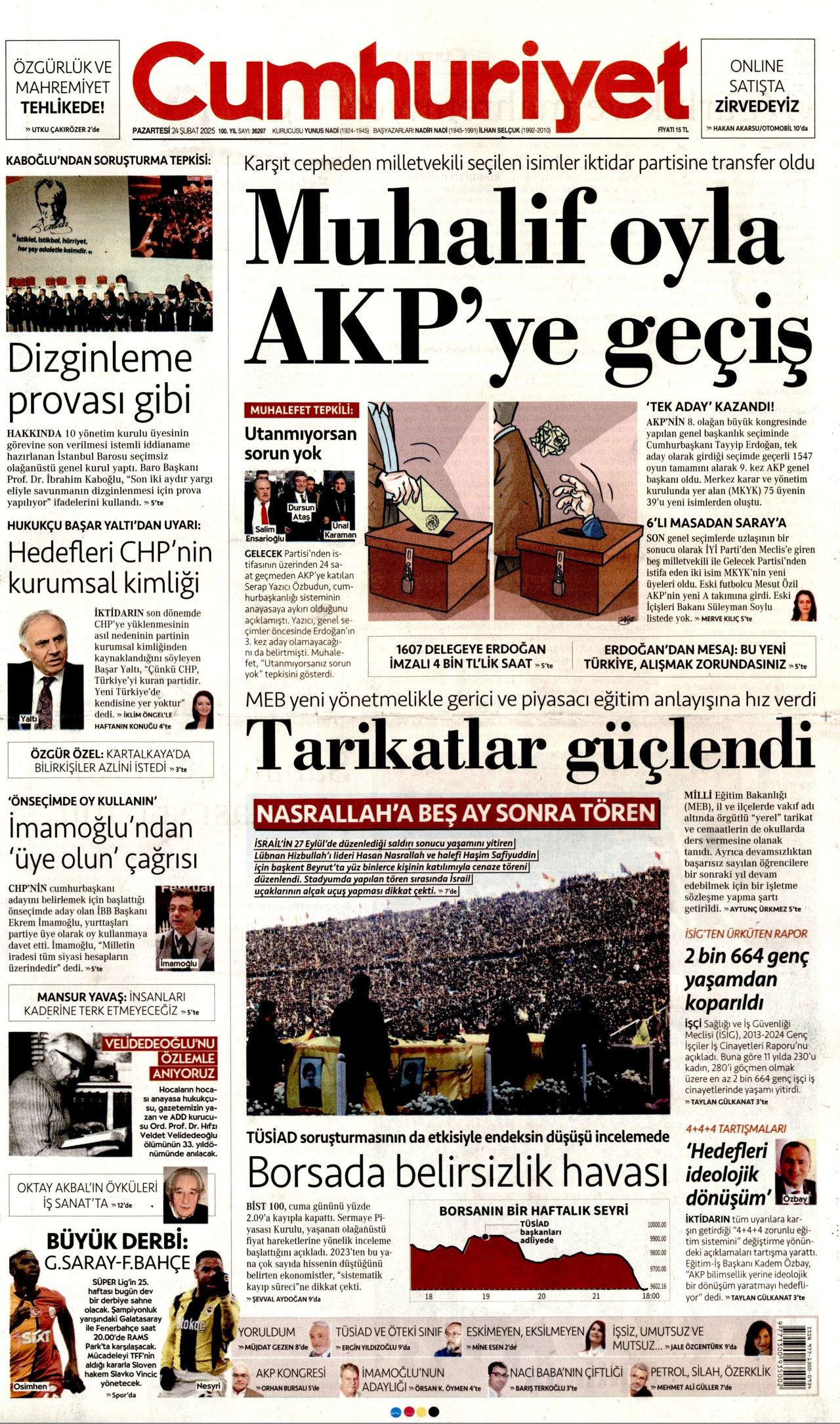 "Ya terör ya demokrasi! Yürüyüşümüzü kimse durduramaz!" Tarihi kongreyi hangi gazete nasıl gördü? Bugünün Hürriyet, Milliyet, Sabah, Takvim, Yeni Şafak, Cumhuriyet, Sözcü gazete manşetleri... 8