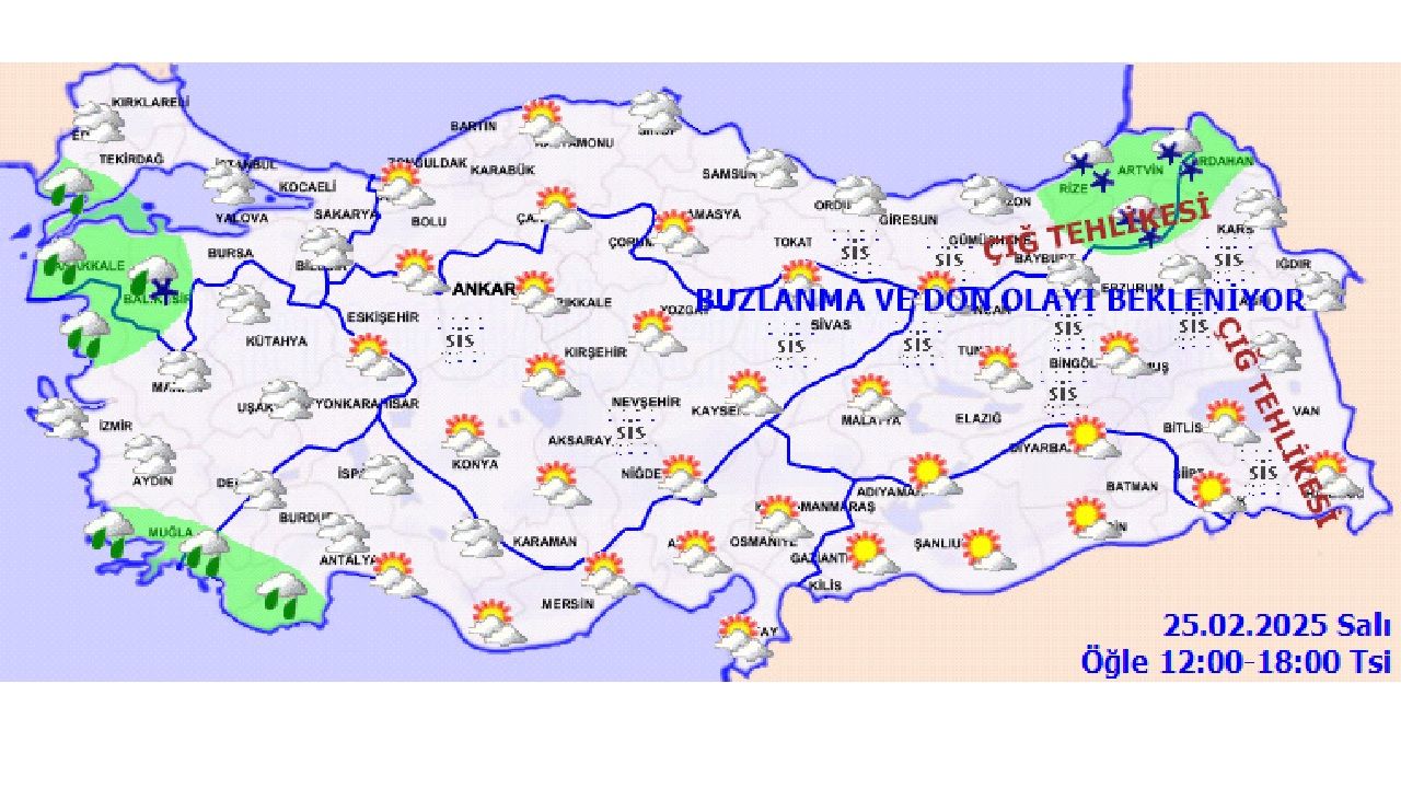 25 Şubat 2025 Salı Yurt geneli hava durumu! İstanbul, Ankara ve İzmir başta olmak üzere beklenen sıcaklık değerleri... 5