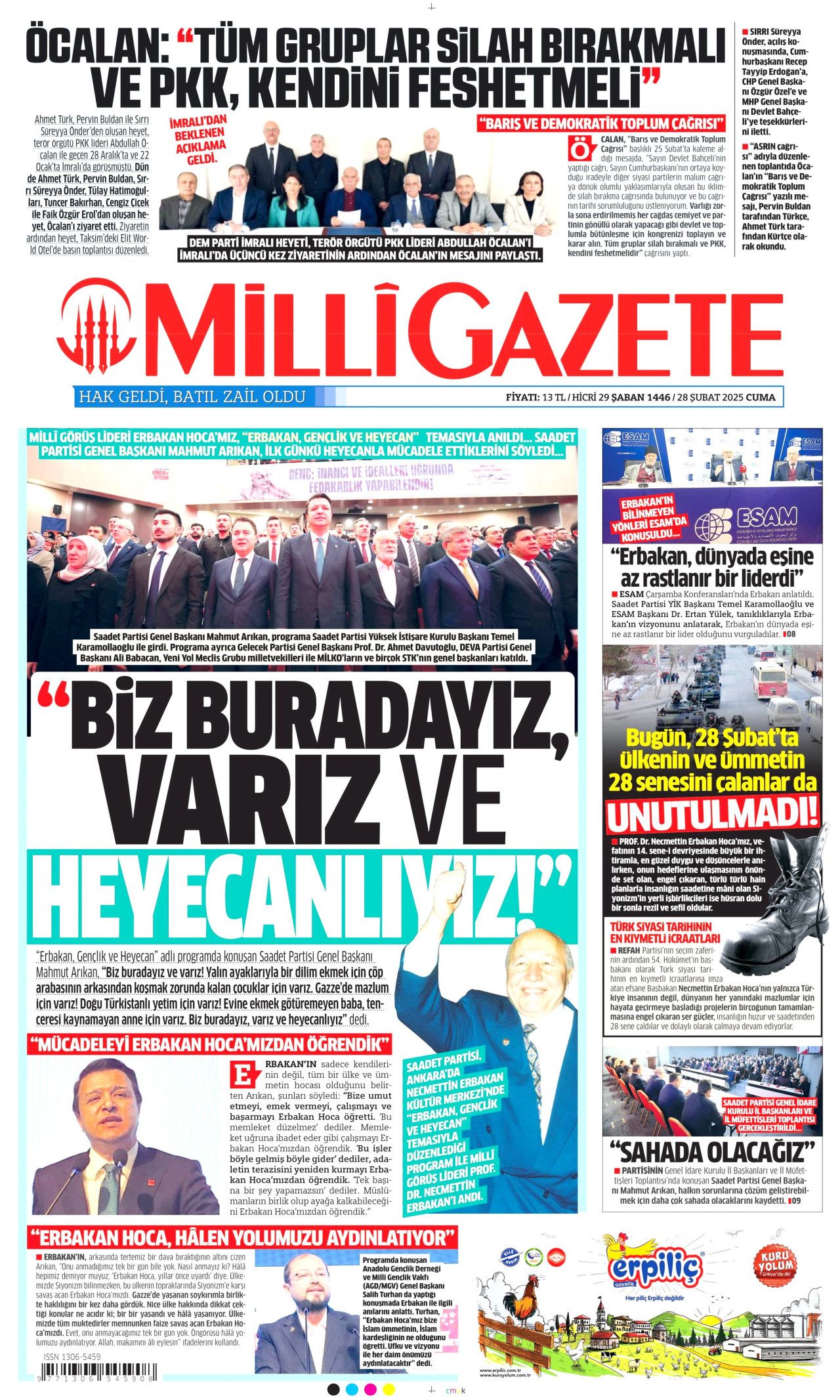 Terör örgütü elebaşı Abdullah Öcalan'ın tarihi çağrısı gazete manşetlerinde! Hangi gazete nasıl gördü? İşte bugünkü Hürriyet, Milliyet, Sabah, Takvim, Yenişafak, Cumhuriyet, Sözcü gazete manşetleri... 17