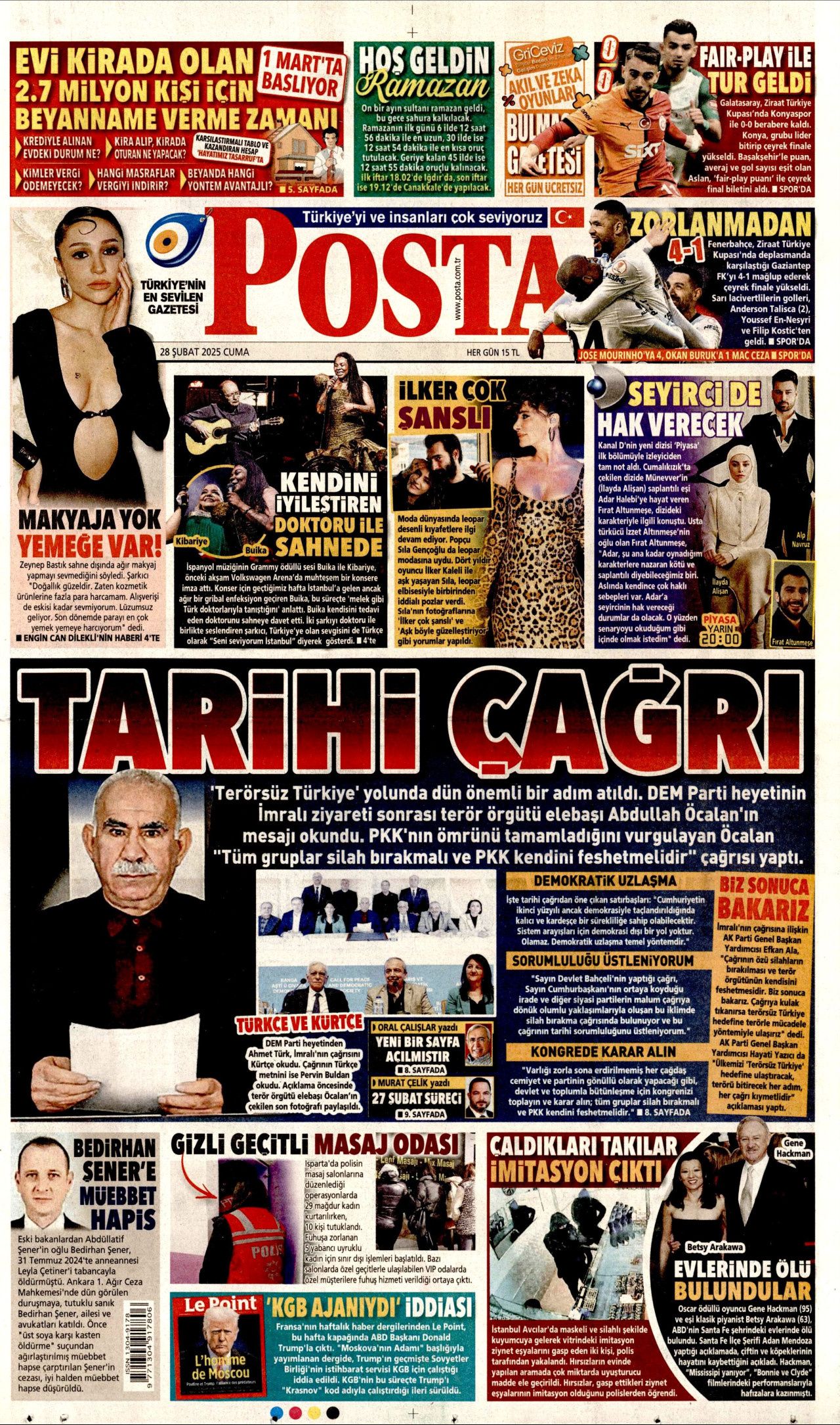 Terör örgütü elebaşı Abdullah Öcalan'ın tarihi çağrısı gazete manşetlerinde! Hangi gazete nasıl gördü? İşte bugünkü Hürriyet, Milliyet, Sabah, Takvim, Yenişafak, Cumhuriyet, Sözcü gazete manşetleri... 9