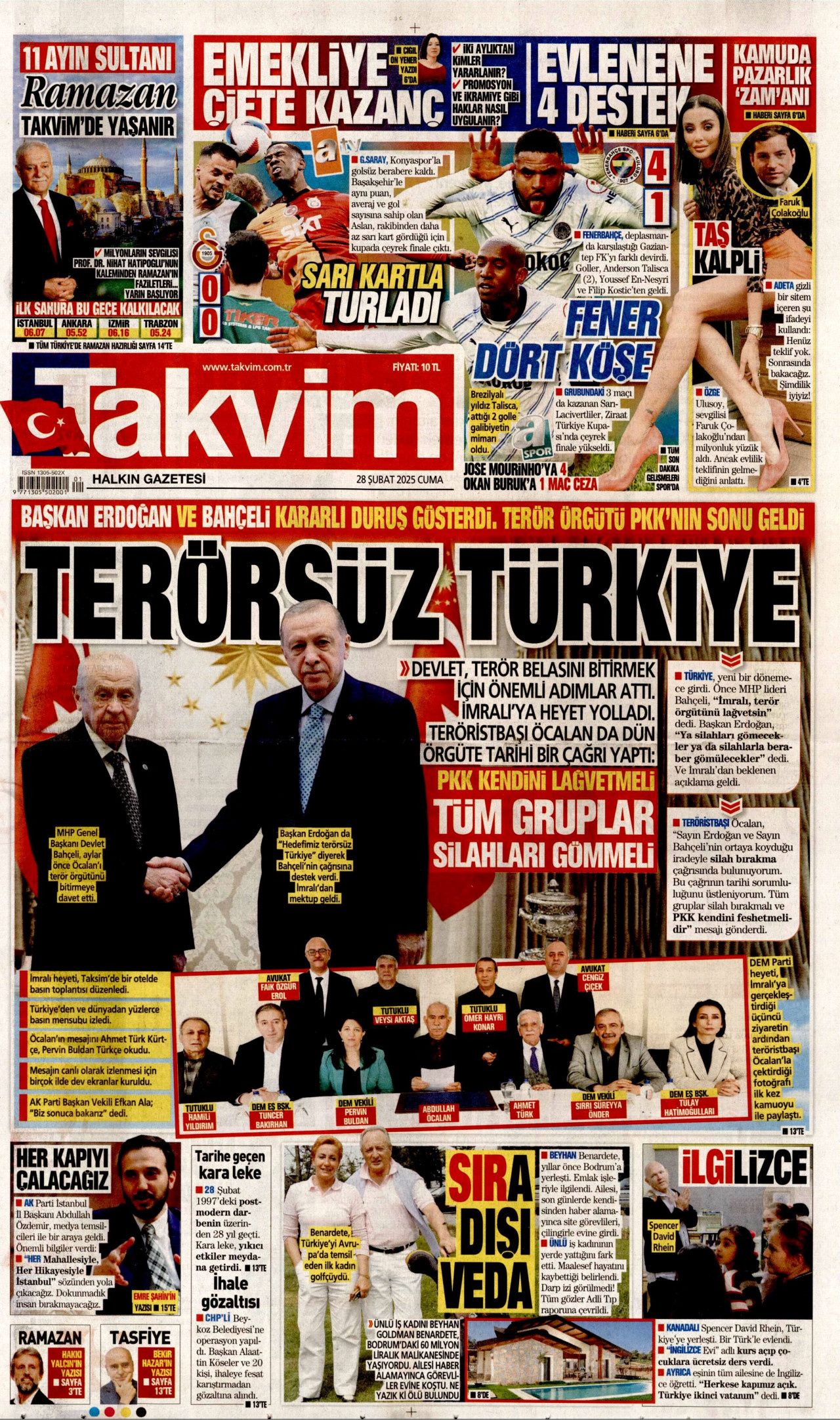 Terör örgütü elebaşı Abdullah Öcalan'ın tarihi çağrısı gazete manşetlerinde! Hangi gazete nasıl gördü? İşte bugünkü Hürriyet, Milliyet, Sabah, Takvim, Yenişafak, Cumhuriyet, Sözcü gazete manşetleri... 8