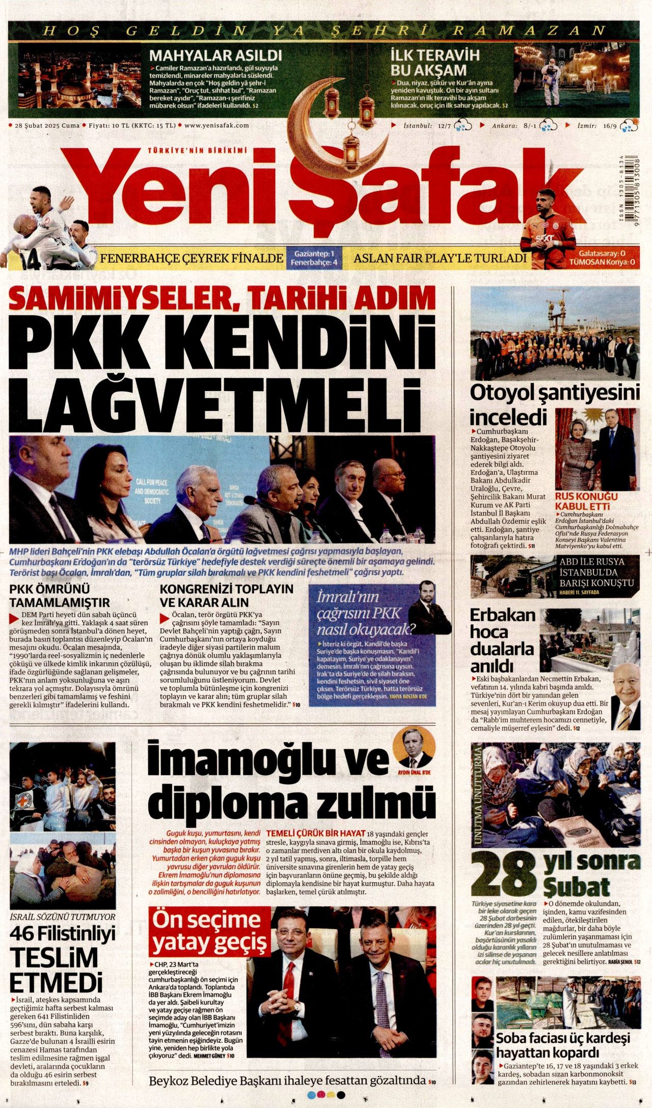 Terör örgütü elebaşı Abdullah Öcalan'ın tarihi çağrısı gazete manşetlerinde! Hangi gazete nasıl gördü? İşte bugünkü Hürriyet, Milliyet, Sabah, Takvim, Yenişafak, Cumhuriyet, Sözcü gazete manşetleri... 5