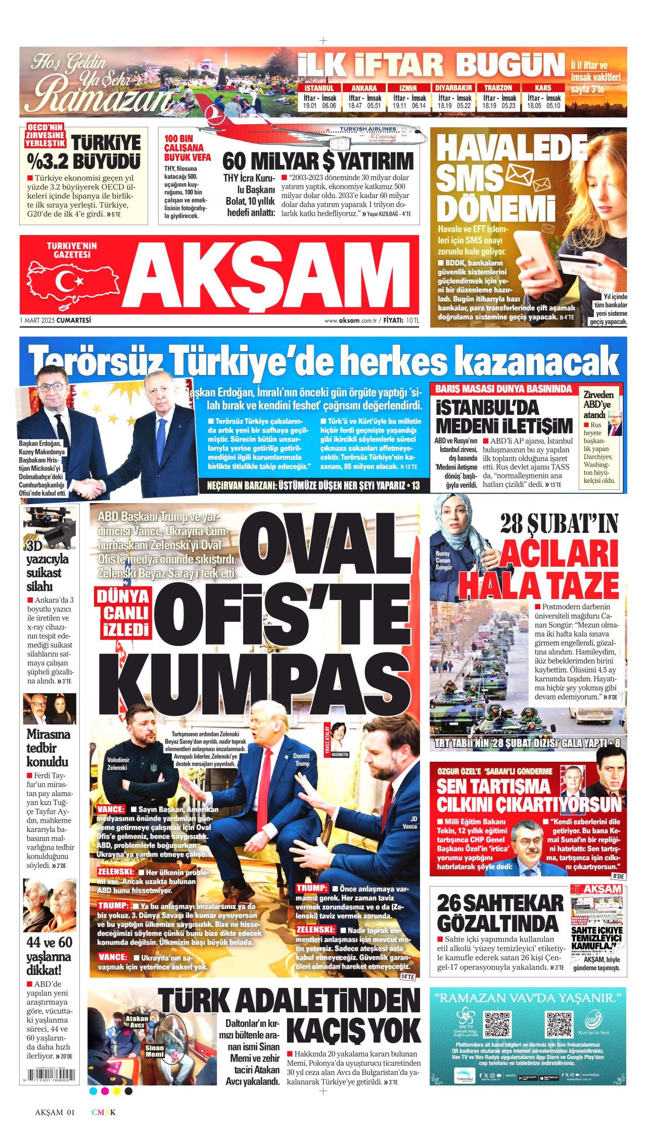Terörsüz Türkiye'nin yol haritası belirlendi! Silahlar böyle bırakılacak... 1 Mart Cumartesi gazete manşetleri... 10