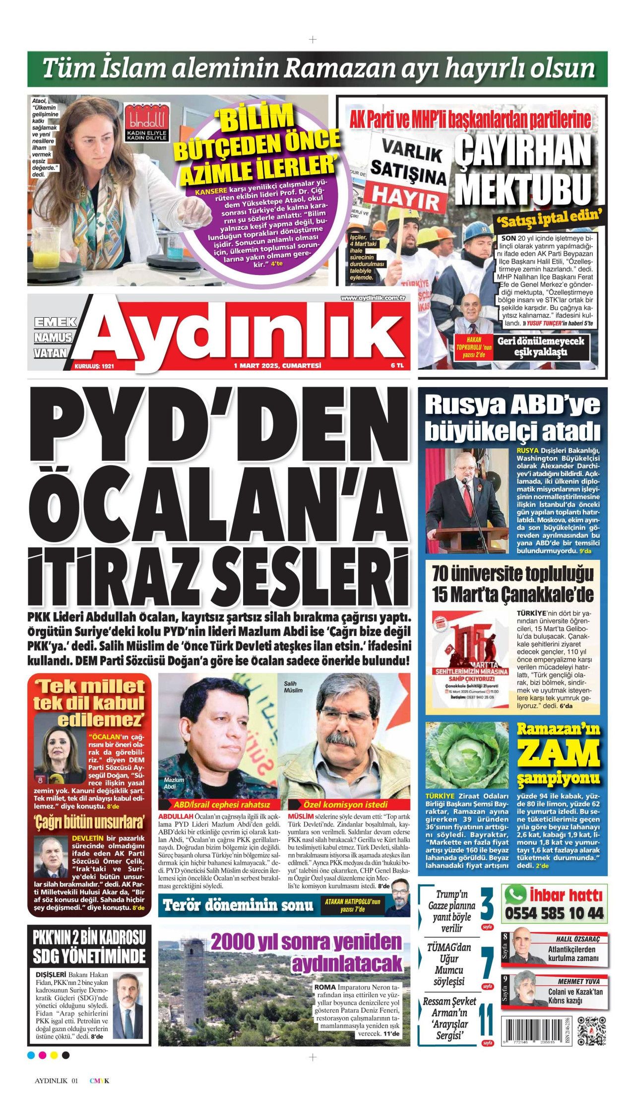 Terörsüz Türkiye'nin yol haritası belirlendi! Silahlar böyle bırakılacak... 1 Mart Cumartesi gazete manşetleri... 17