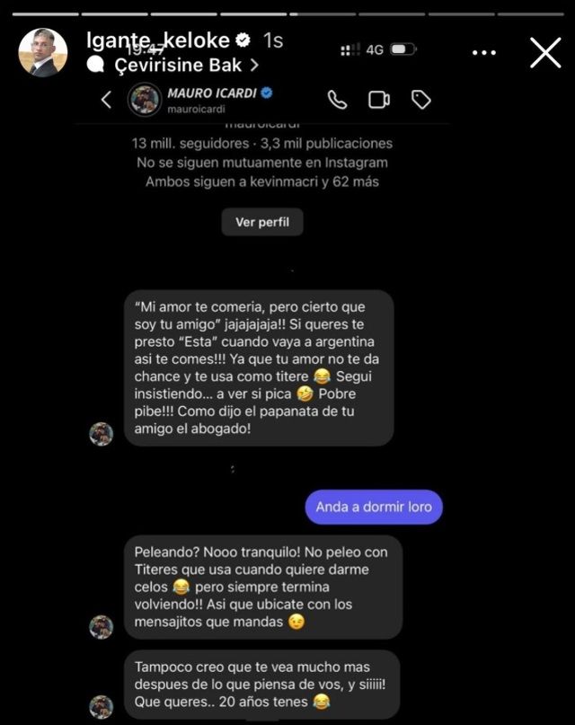 Icardi'den Wanda Nara'nın sevgilisi L-Gante'ye: Beni kıskandırdığı tek kişi sen değilsin 6