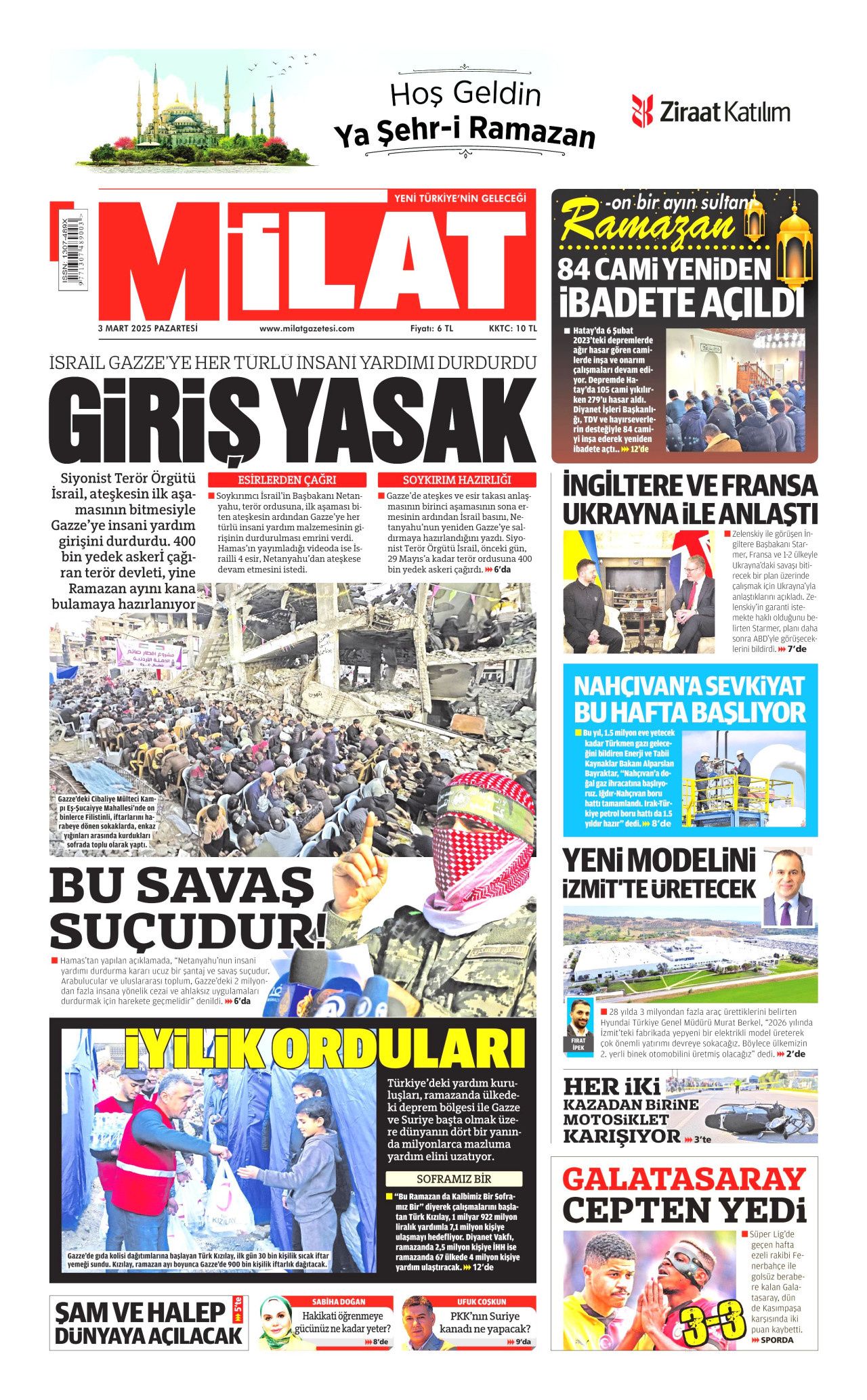 Akil insanlardan terörsüz Türkiye yorumu: Bu son fırsat! Hataya yer yok... İşte 3 Mart Pazartesi gazete manşetleri... 14