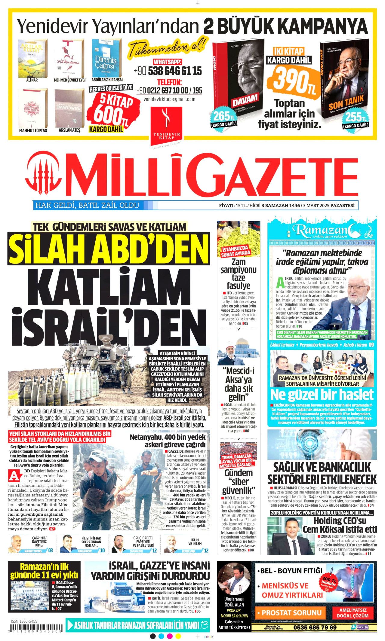 Akil insanlardan terörsüz Türkiye yorumu: Bu son fırsat! Hataya yer yok... İşte 3 Mart Pazartesi gazete manşetleri... 17