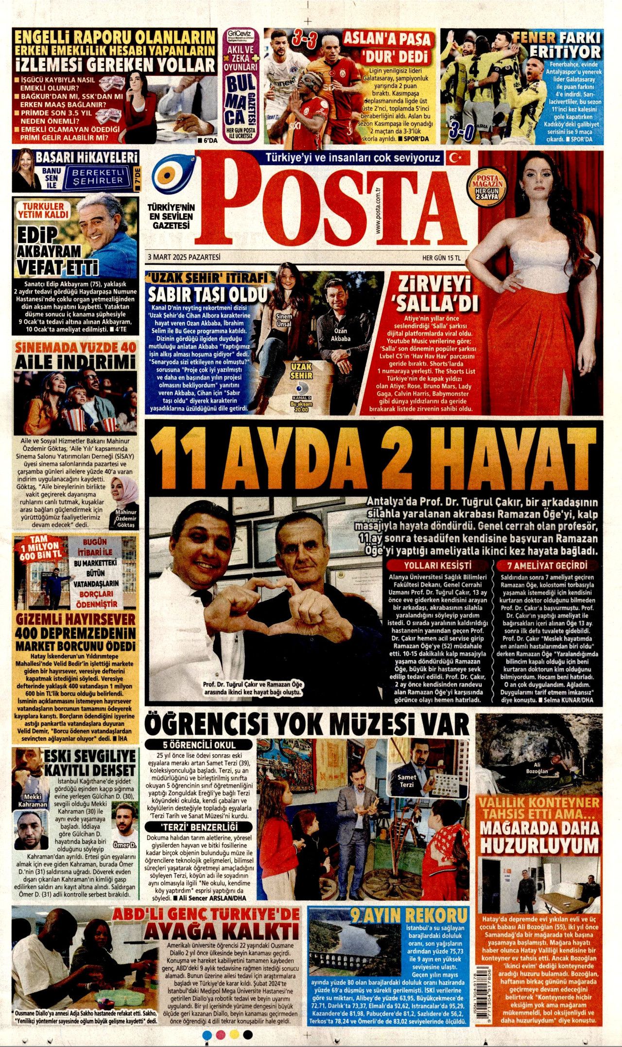 Akil insanlardan terörsüz Türkiye yorumu: Bu son fırsat! Hataya yer yok... İşte 3 Mart Pazartesi gazete manşetleri... 13