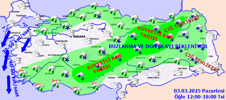 Meteoroloji'den sağanak yağmur ve kuvvetli kar yağışı uyarısı! İstanbul da listede... İşte 3 Mart Pazartesi hava durumu tahminleri... 5