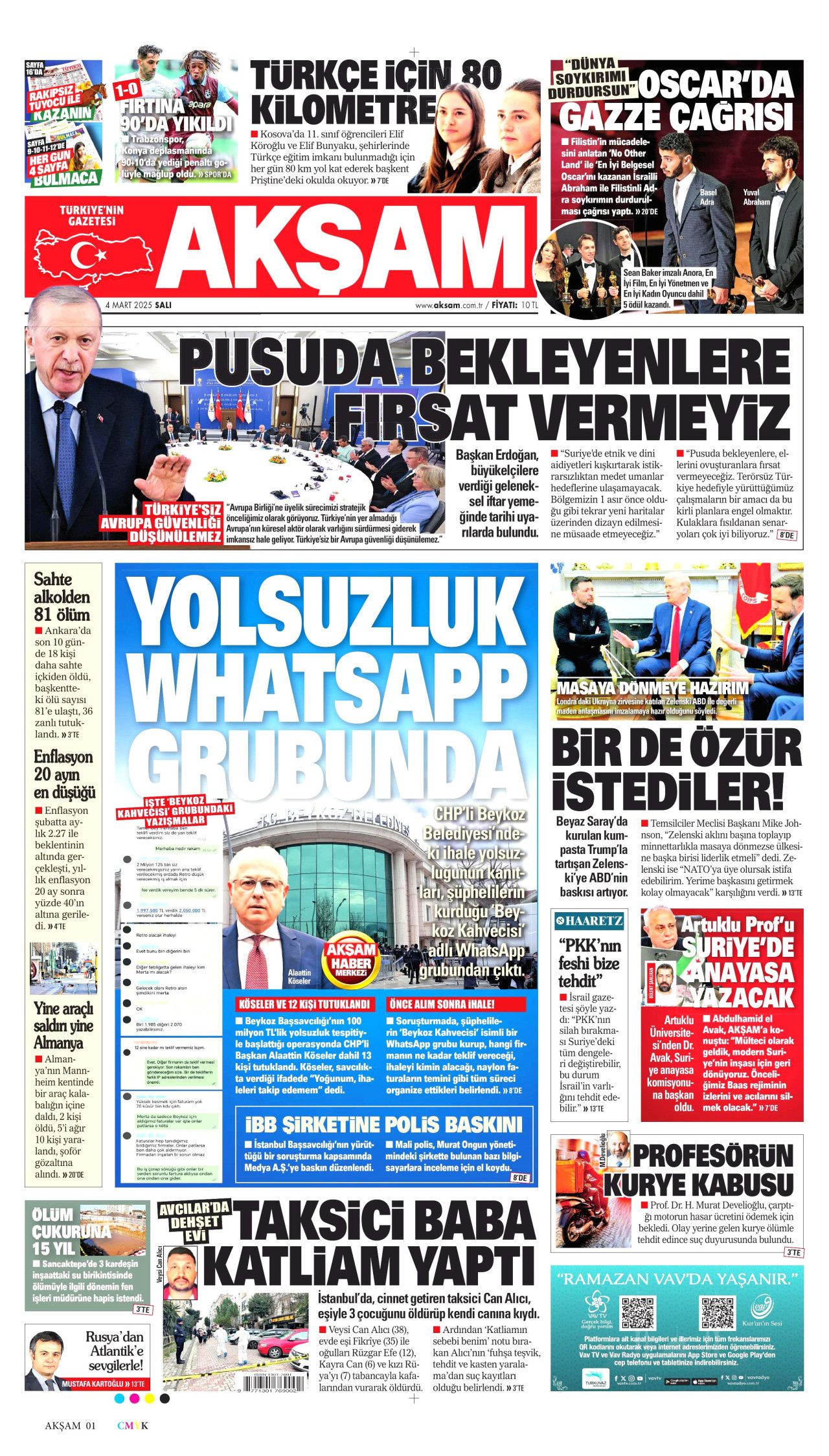 Bu kriz Türkiye'yi AB'ye götürür! "Eninde sonunda olacak" İşte 4 Mart Salı  Hürriyet, Milliyet, Sabah, Takvim, Yenişafak, Cumhuriyet, Sözcü gazete manşetleri... 10