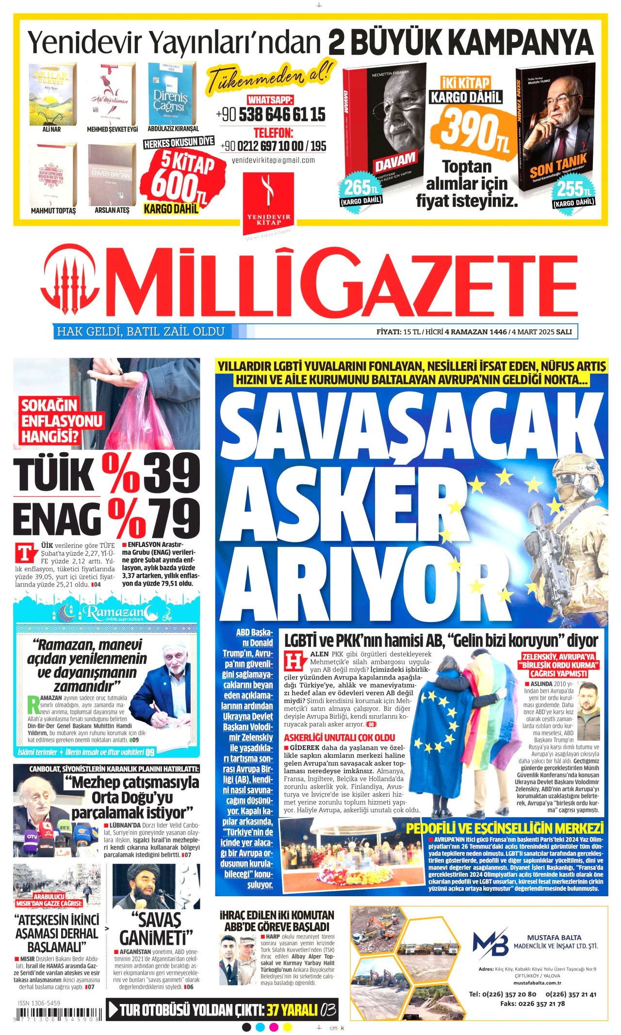 Bu kriz Türkiye'yi AB'ye götürür! "Eninde sonunda olacak" İşte 4 Mart Salı  Hürriyet, Milliyet, Sabah, Takvim, Yenişafak, Cumhuriyet, Sözcü gazete manşetleri... 17