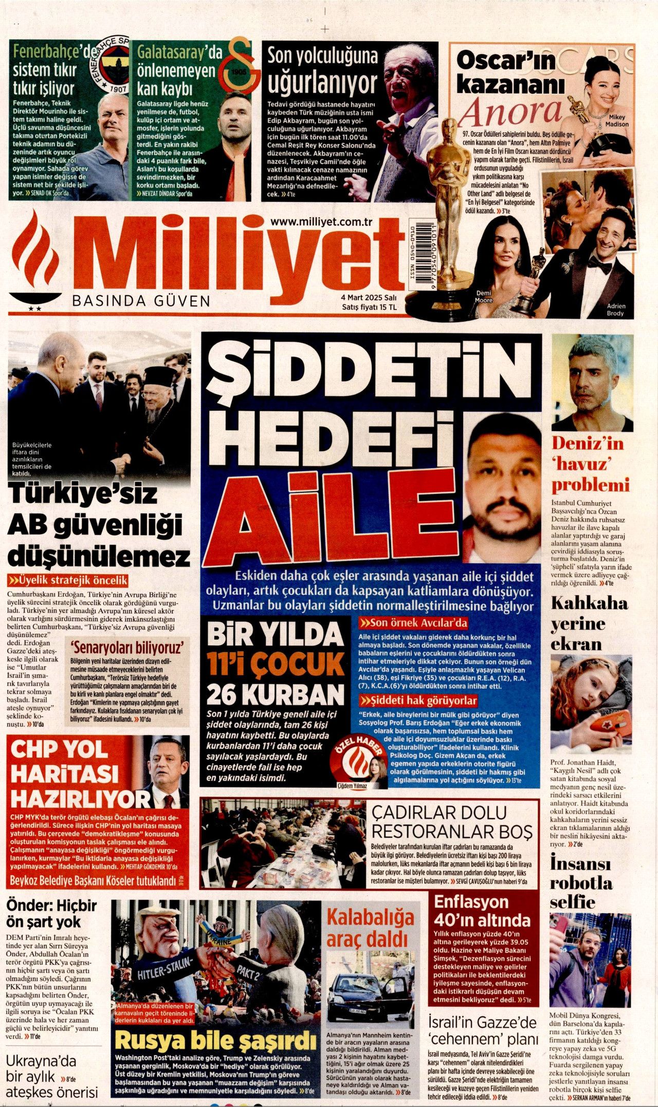 Bu kriz Türkiye'yi AB'ye götürür! "Eninde sonunda olacak" İşte 4 Mart Salı  Hürriyet, Milliyet, Sabah, Takvim, Yenişafak, Cumhuriyet, Sözcü gazete manşetleri... 3