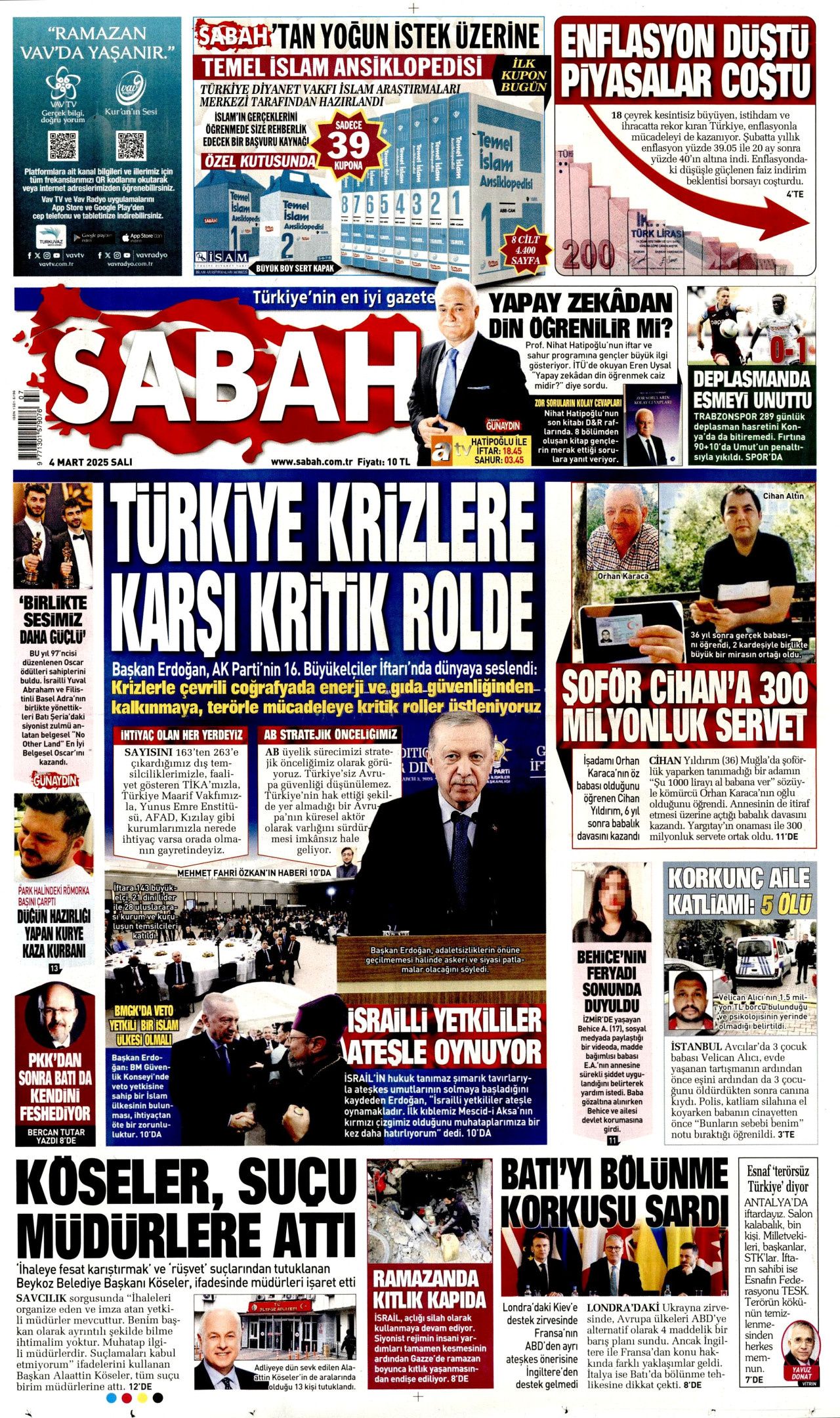 Bu kriz Türkiye'yi AB'ye götürür! "Eninde sonunda olacak" İşte 4 Mart Salı  Hürriyet, Milliyet, Sabah, Takvim, Yenişafak, Cumhuriyet, Sözcü gazete manşetleri... 2