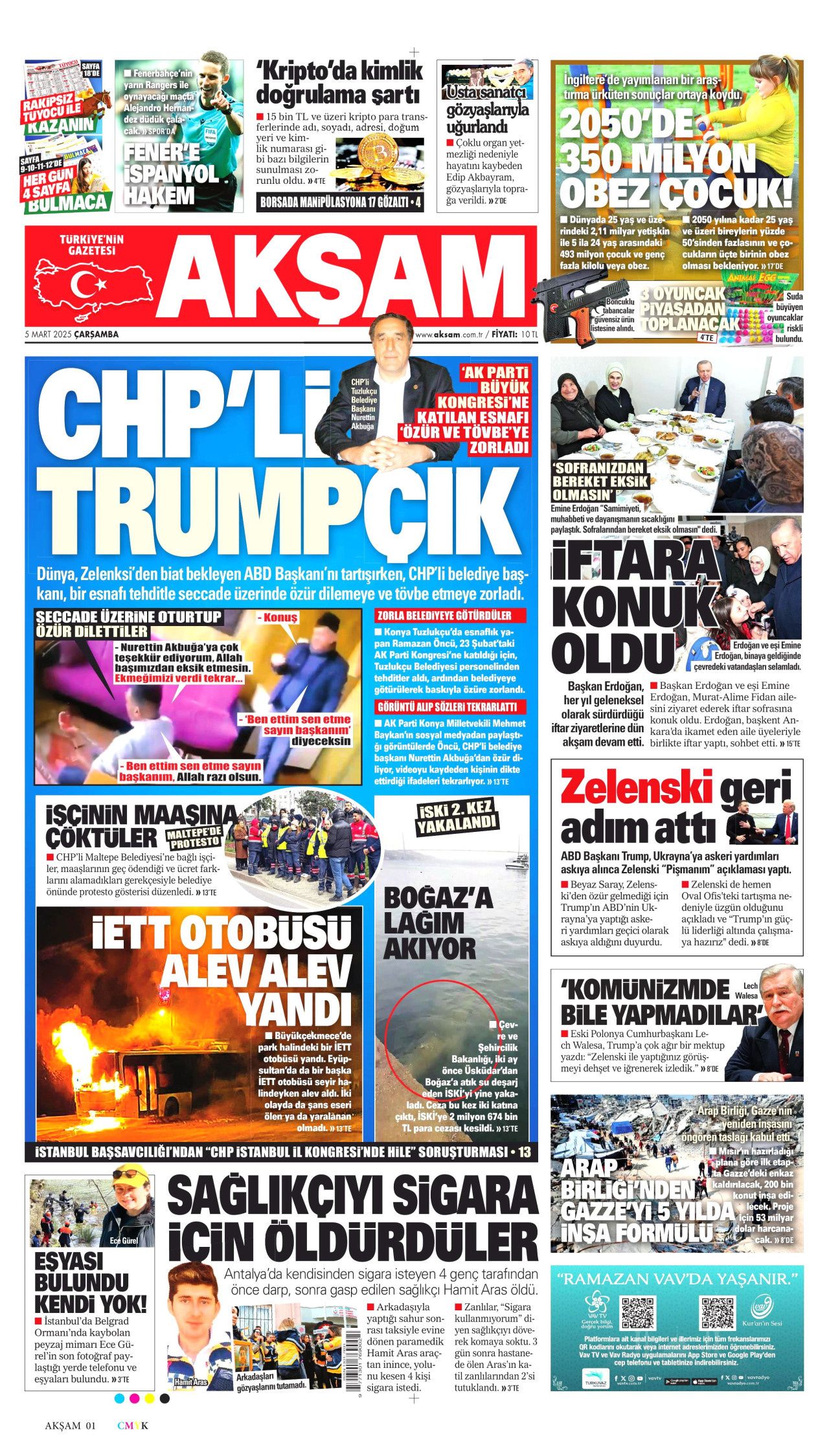 Terörü bitirme sürecinin yol haritası! İşte kırmızı çizgilerimiz... 5 Mart Çarşamba gazete manşetleri! 10